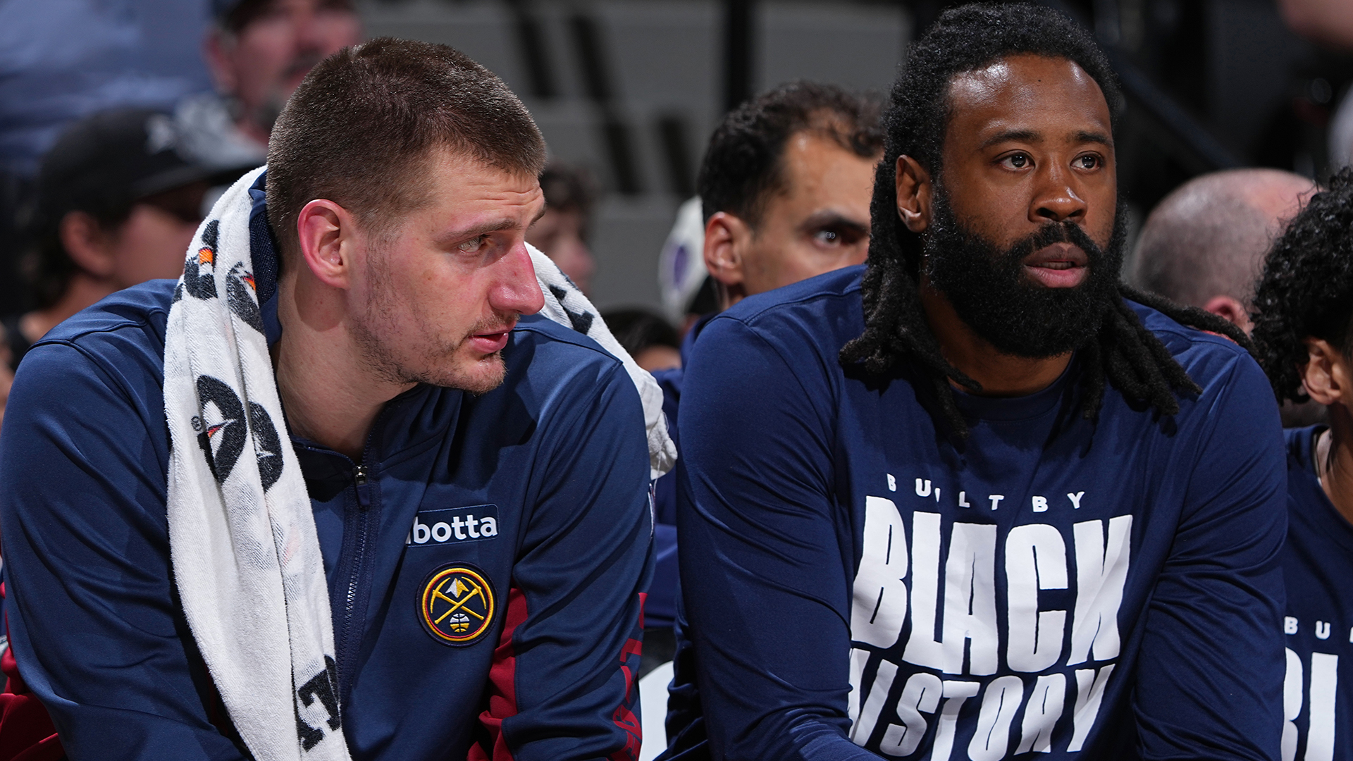 Nikola Jokić and DeAndre Jordan.