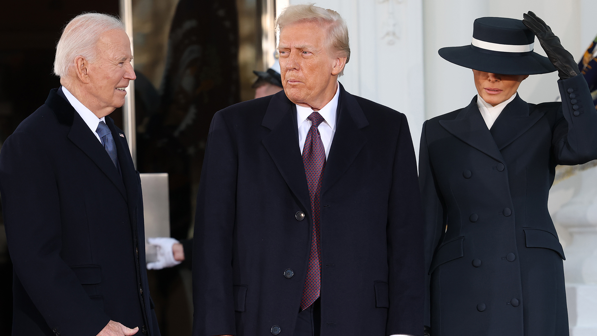 Joe Biden, Donald Trump, and Melania Trump at the inauguration.