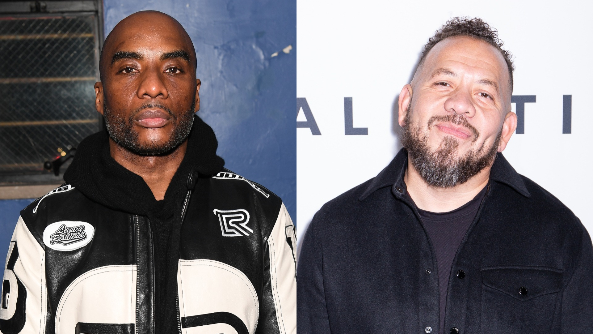 Split image of Charlamagne Tha God and Elliott Wilson.