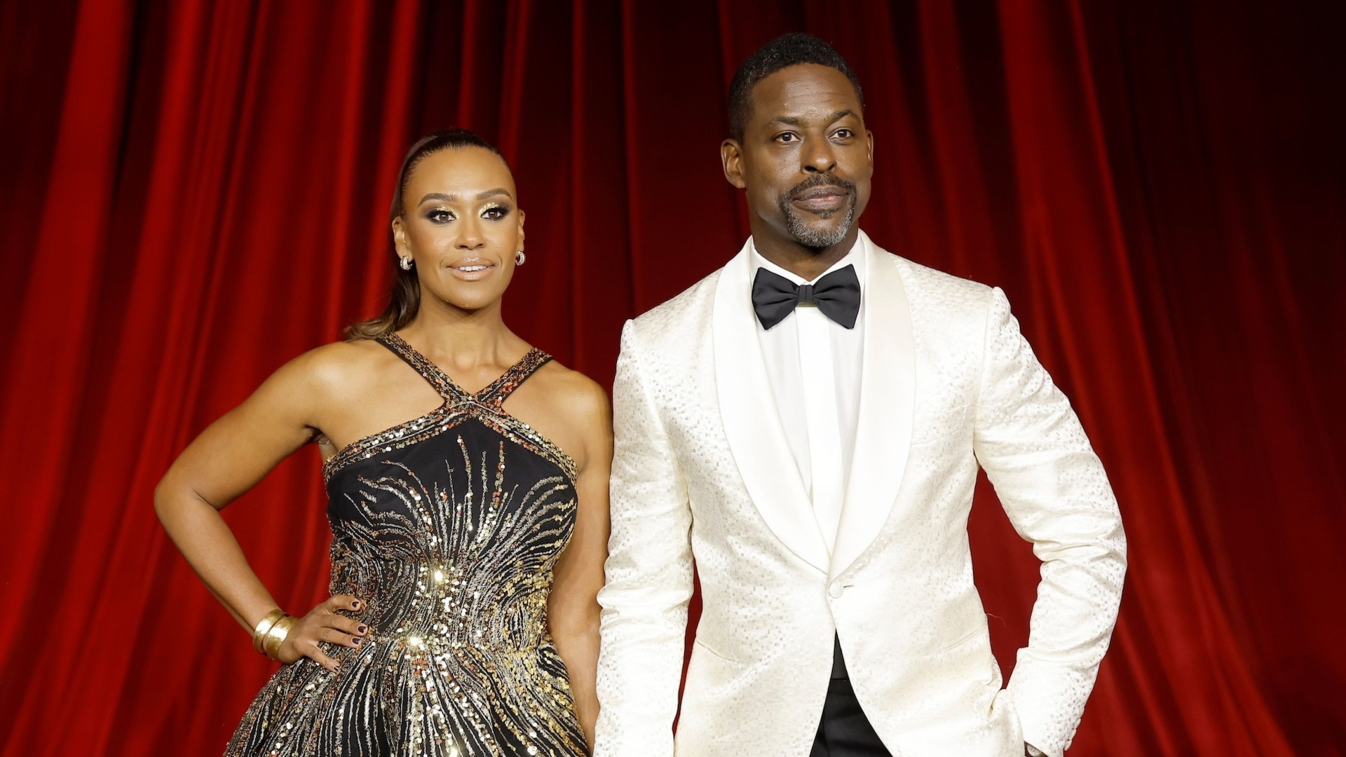 Ryan Michelle Bathé and Sterling K. Brown attend the Academy Museum of Motion Pictures 4th Annual Gala in Partnership with Rolex at Academy Museum of Motion Pictures on October 19, 2024 in Los Angeles, California.