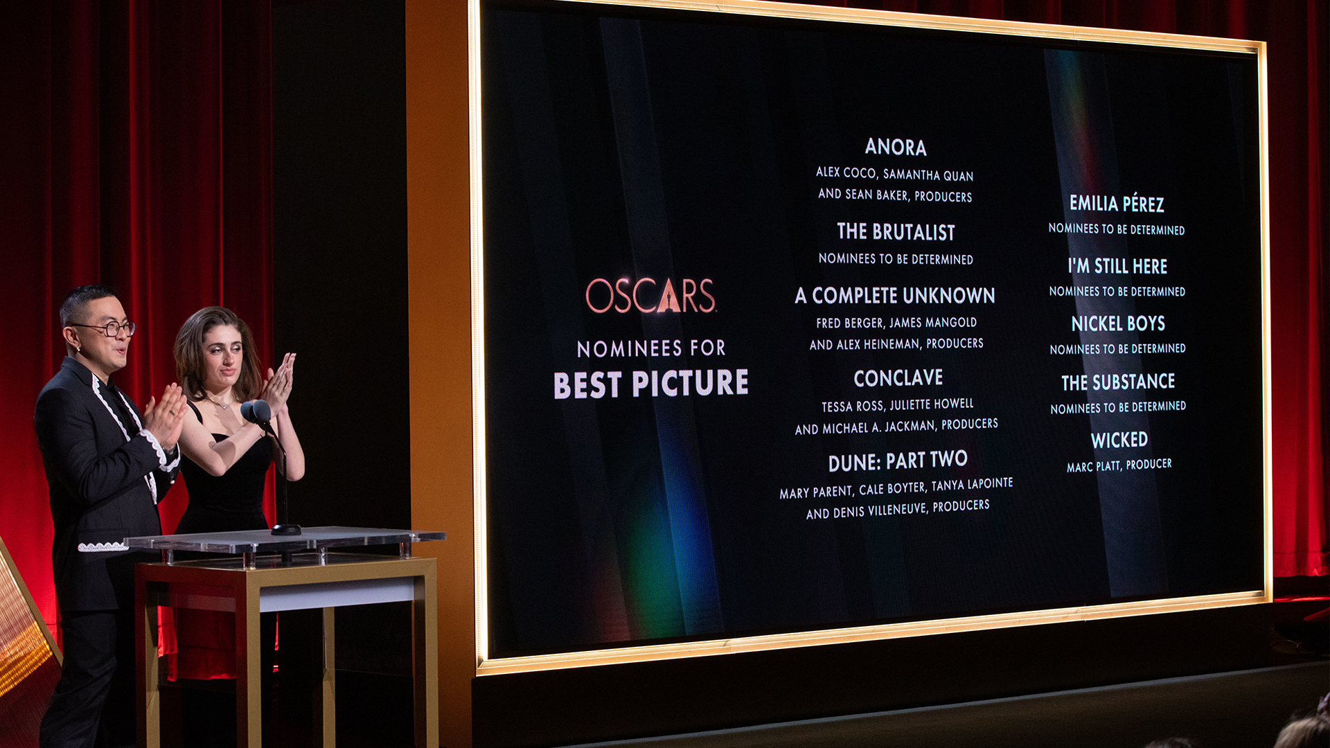 Bowen Yang and Rachel Sennott present the Best Picture nominees for the 97th Oscars.