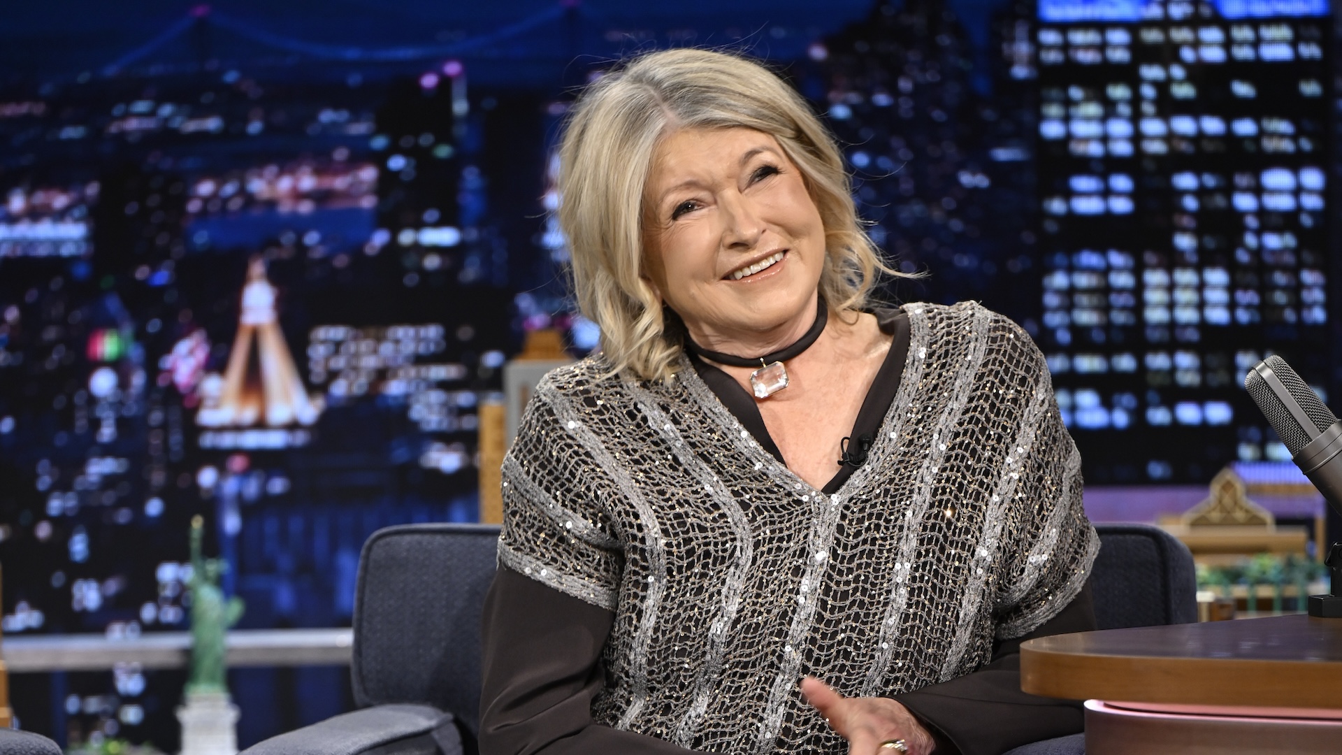 THE TONIGHT SHOW STARRING JIMMY FALLON -- Episode 2085 -- Pictured: Businesswoman Martha Stewart during an interview on Monday, January 27, 2025