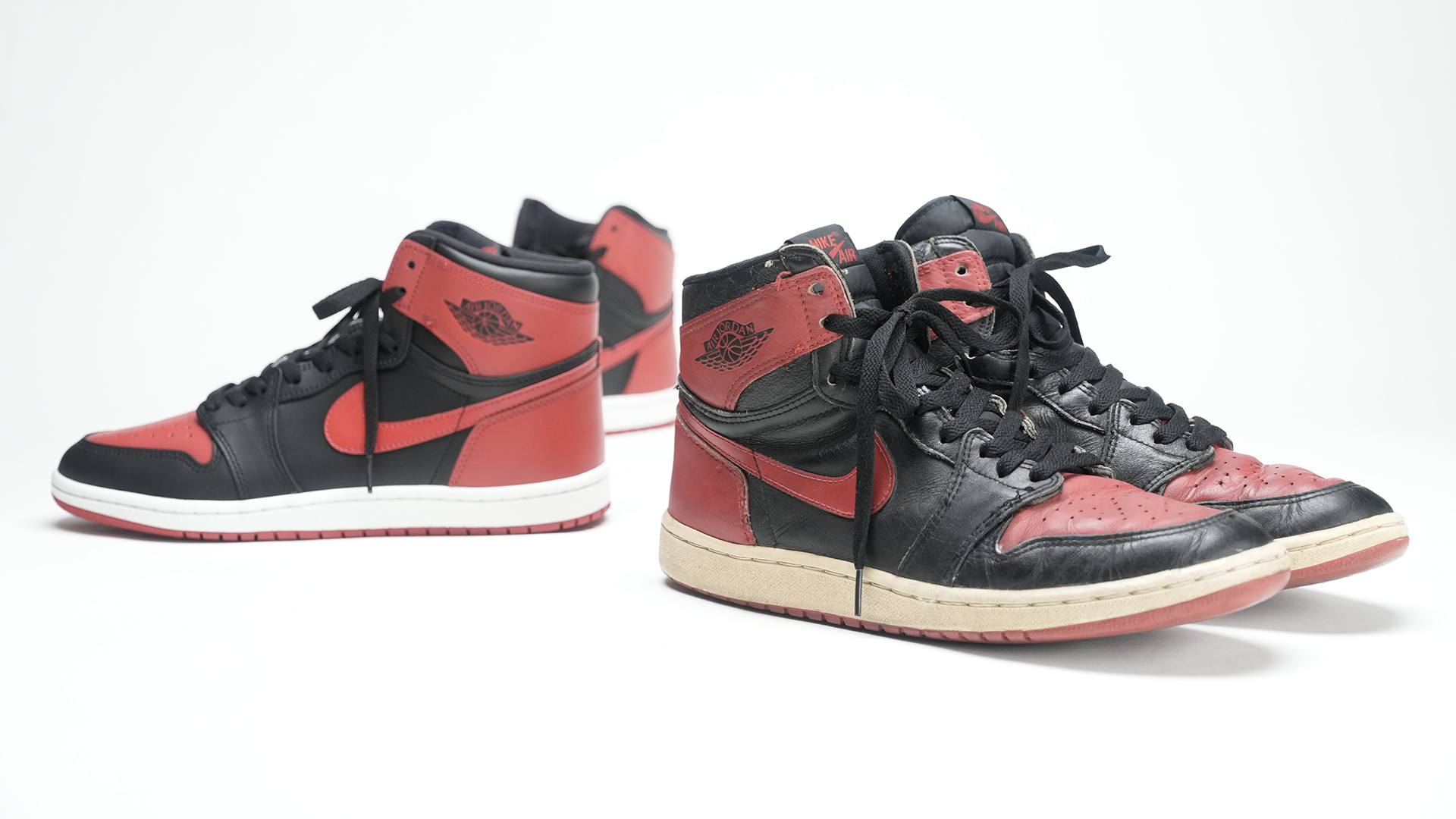 Air Jordan 1 Bred 2025 retro vs 1985 original