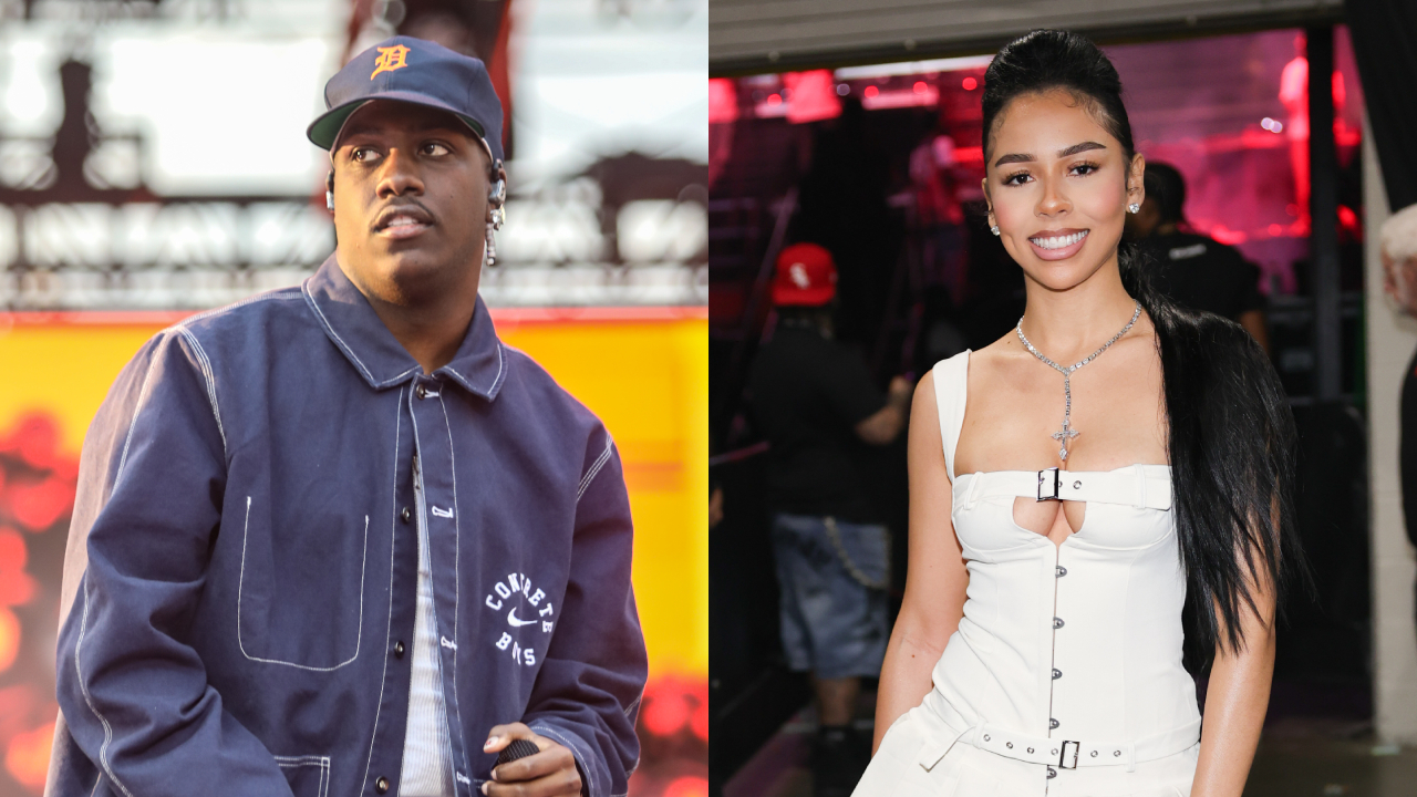 (L) Lil Yachty in a navy jacket and cap stands outdoors. (R) Mariah the Scientist in a white outfit smiles indoors.