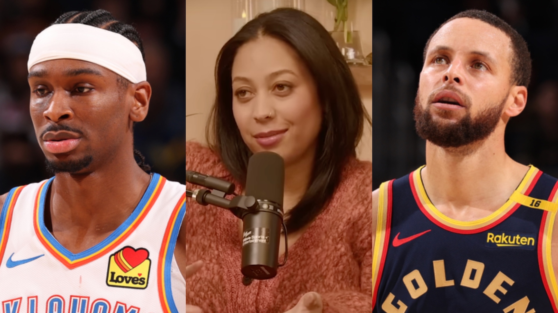 Shai Gilgeous-Alexander, Sydel Curry Lee, and Steph Curry