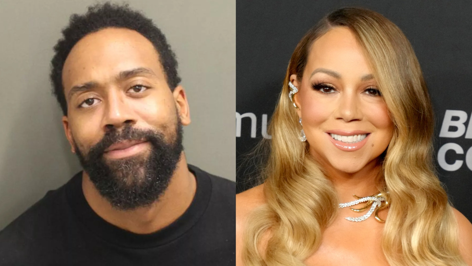 Split image of Marcus Jordan and Mariah Carey.