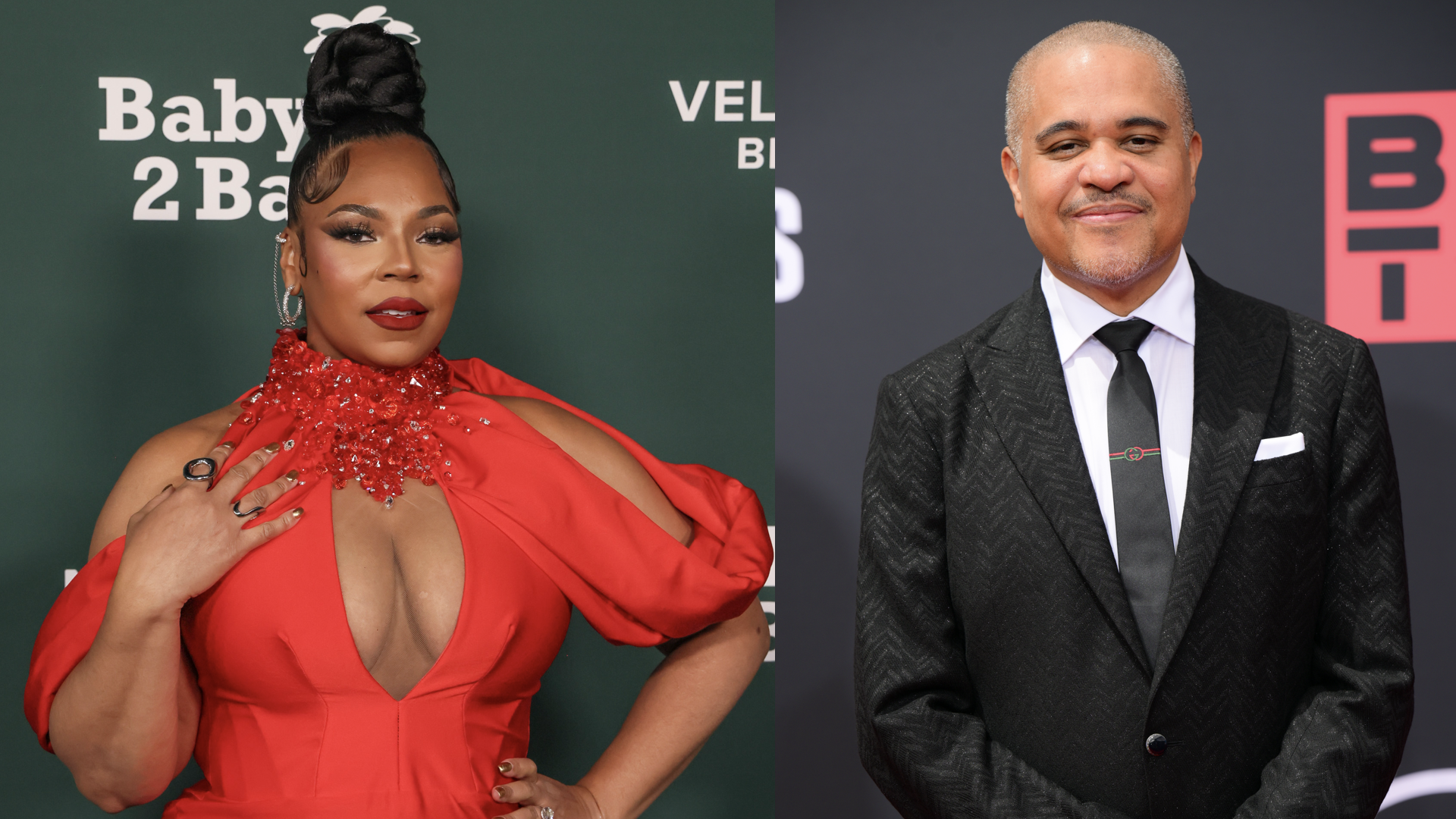 Ashanti attends the 2024 Baby2Baby Gala on November 09, 2024 in West Hollywood, California/Irv Gotti attends the 2022 BET Awards at Microsoft Theater on June 26, 2022 in Los Angeles, California.