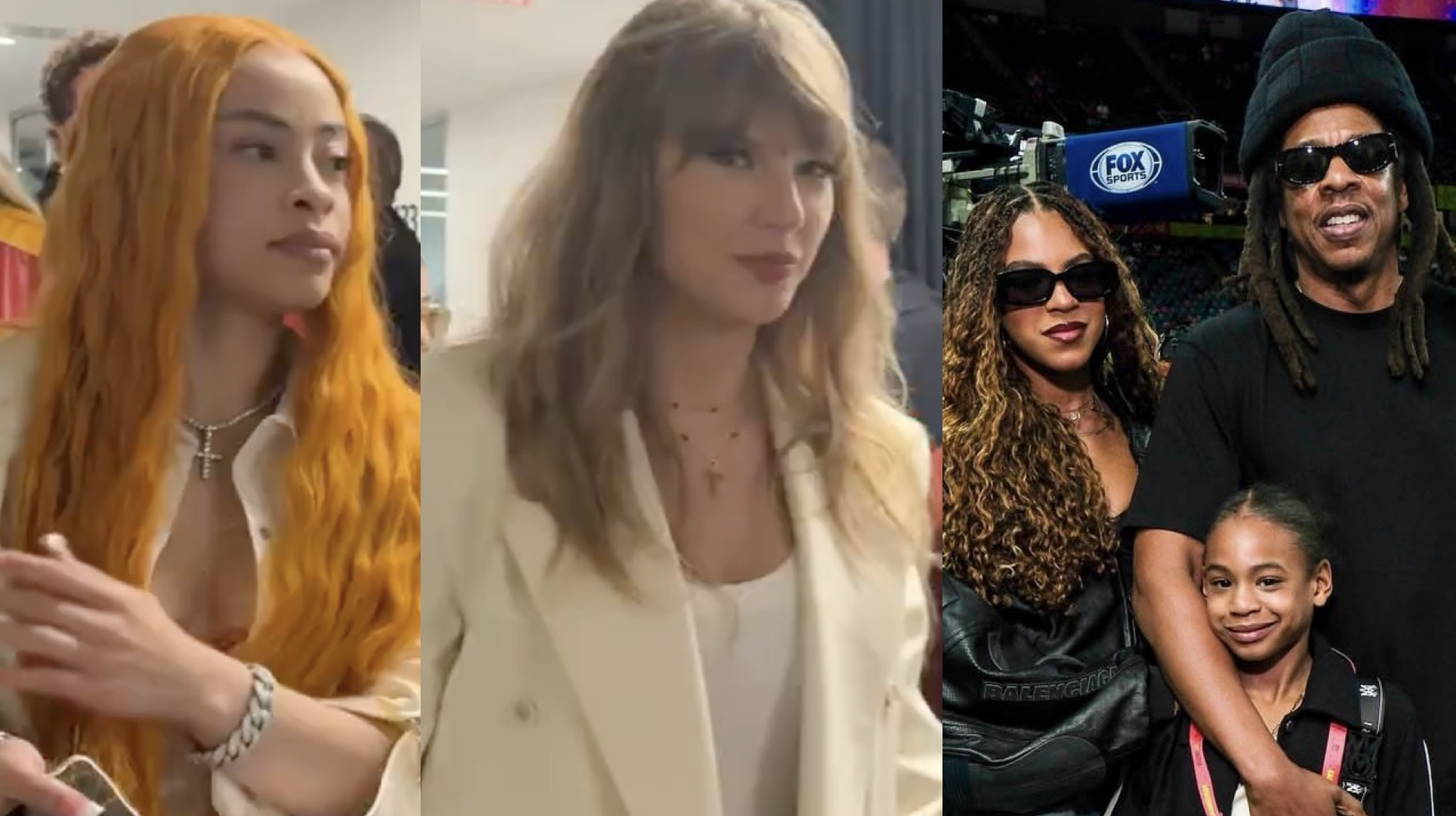 Ice Spice, Taylor Swift, Jay-Z, Blue Ivy, Rumi at Super Bowl 2025