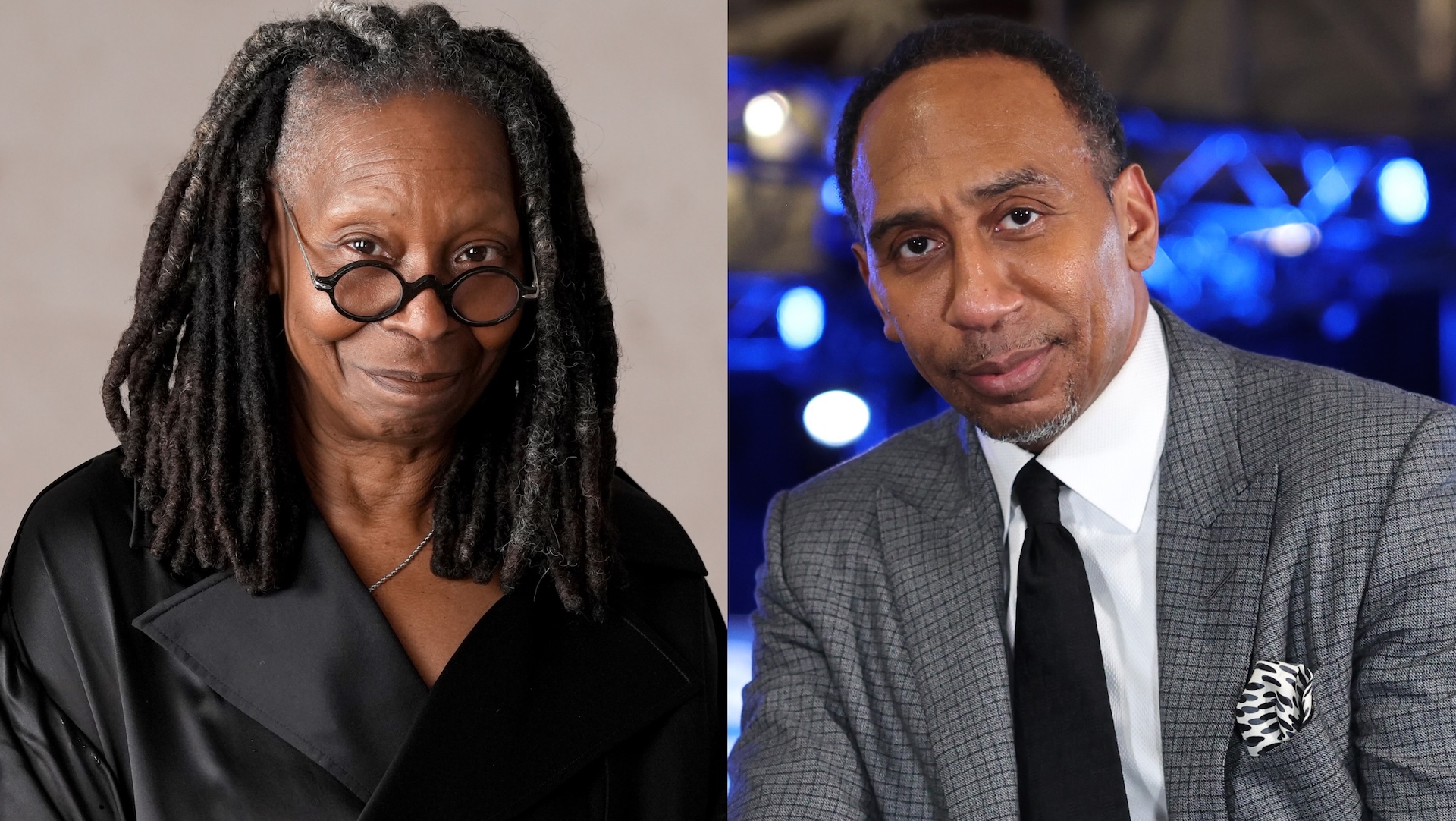 Whoopi Goldberg and Stephen A. Smith