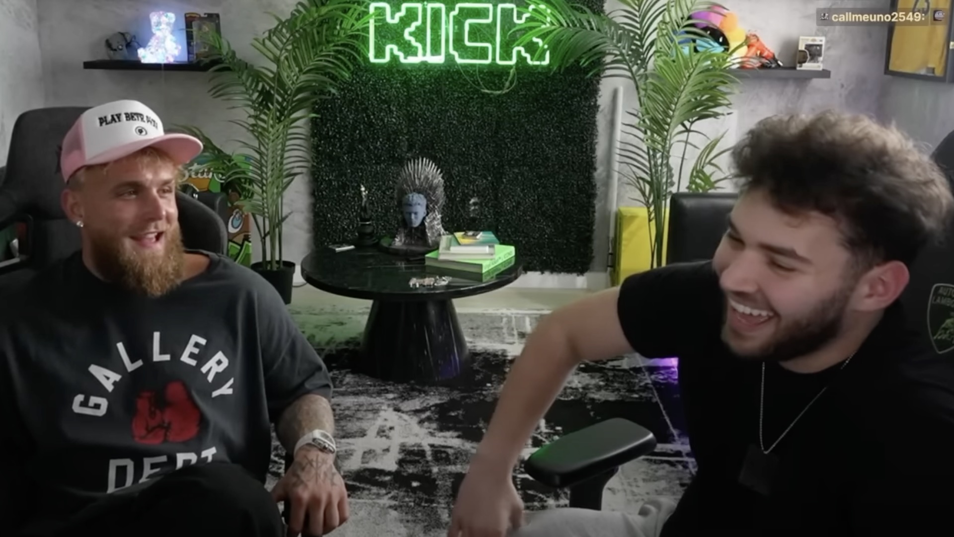 Jake Paul and Adin Ross on a Kick livestream.