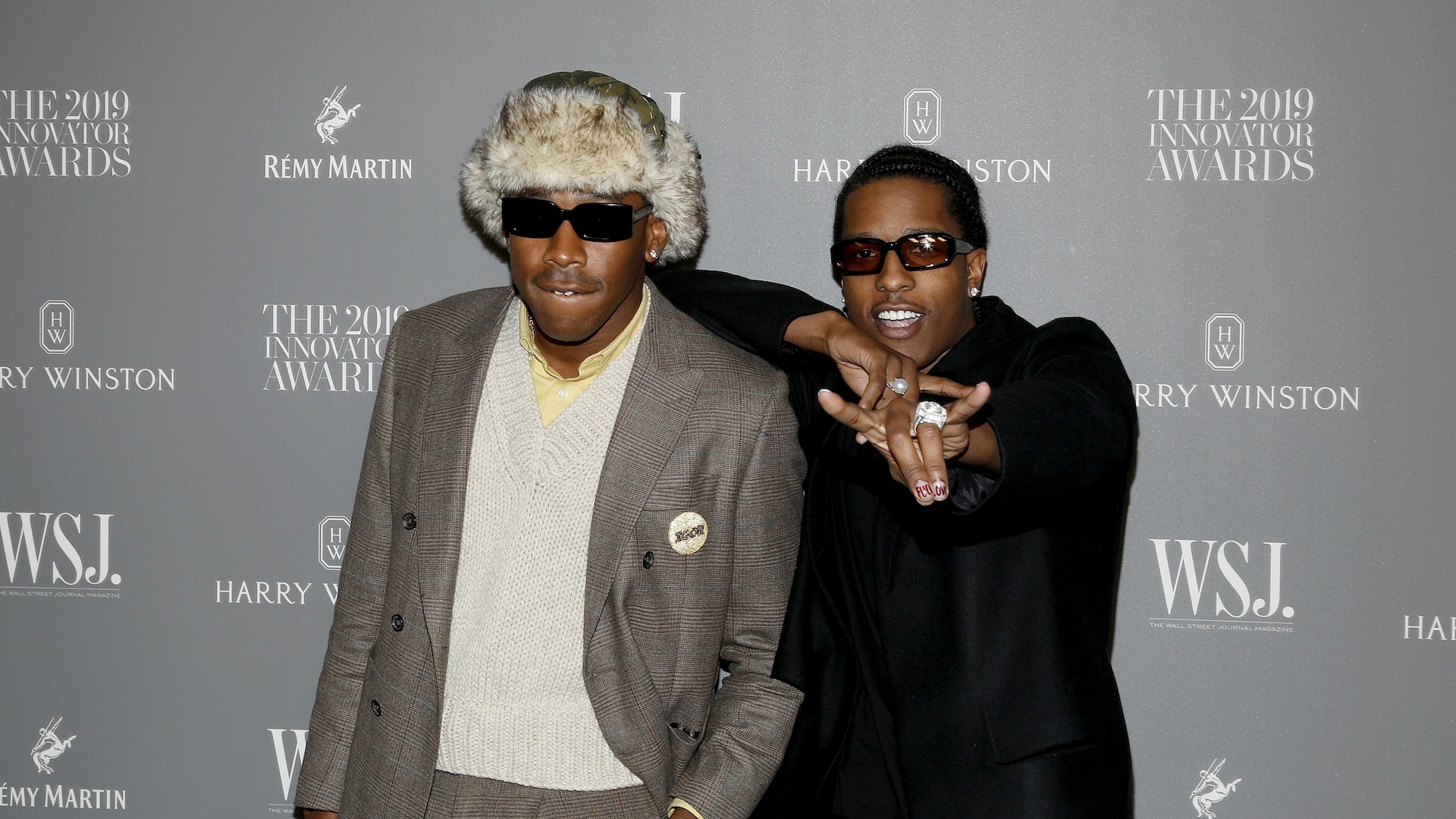 Tyler, The Creator and A$AP Rocky attend the WSJ. Magazine 2019 Innovator Awards sponsored by Harry Winston and Rémy Martinat MOMA on November 06, 2019 in New York City.