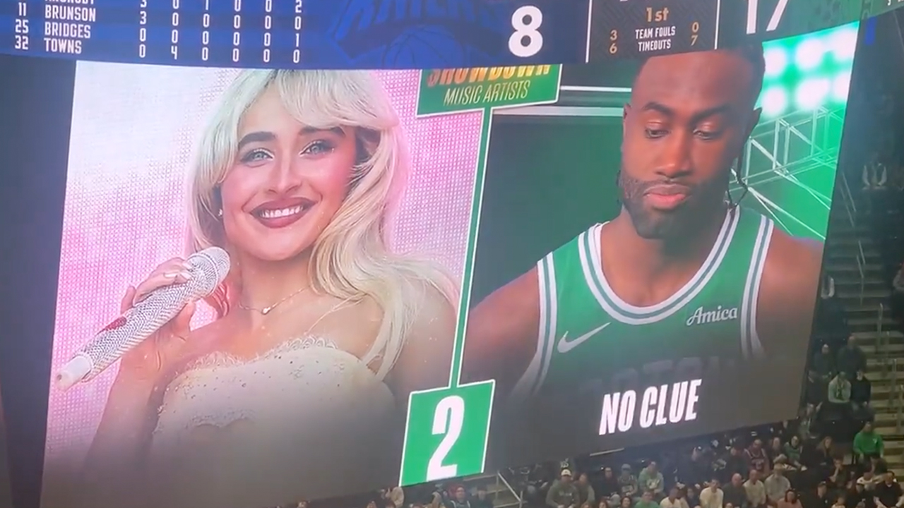 Jaylen Brown failing to recognize Sabrina Carpenter