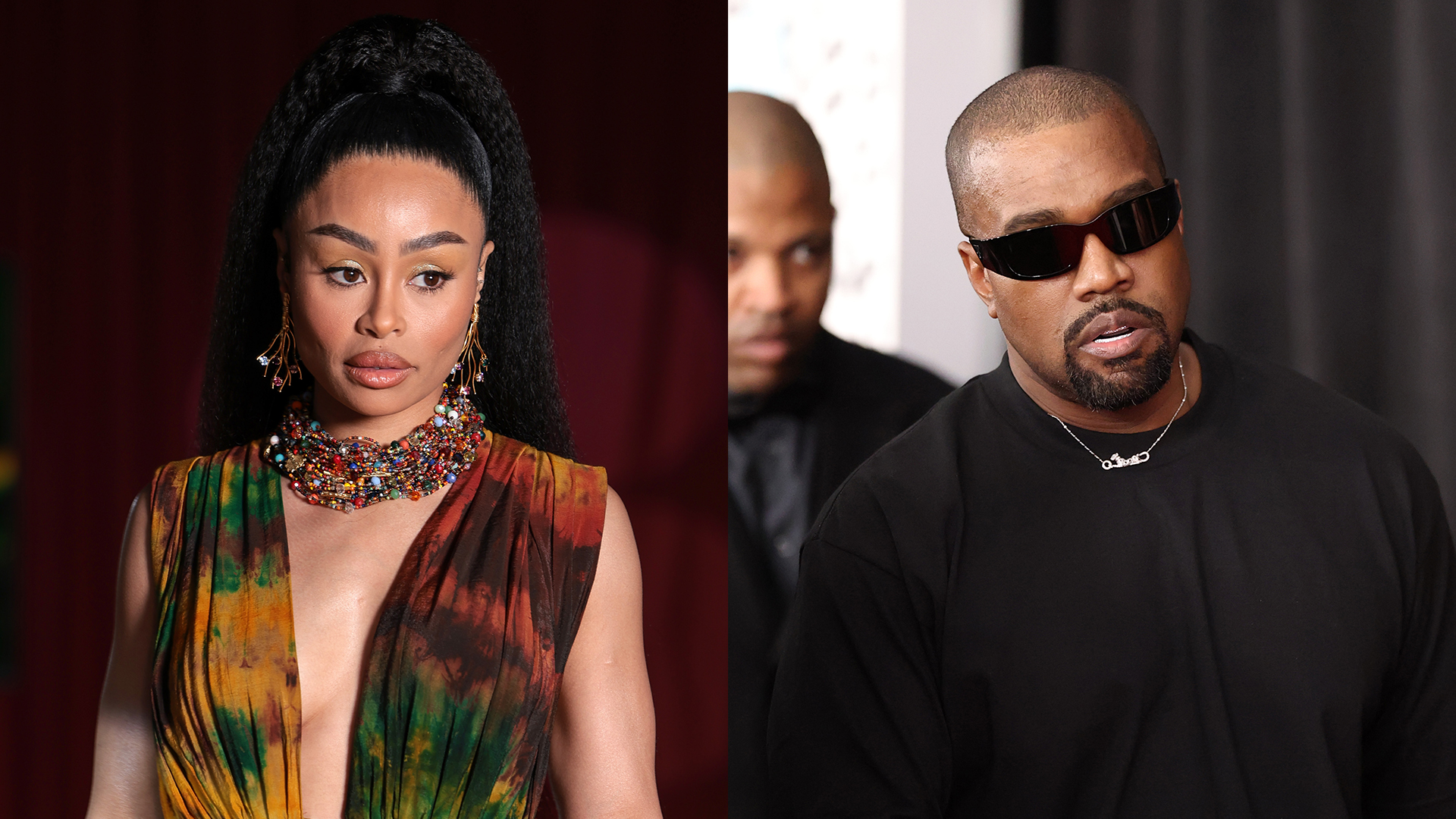 A split image showing Blac Chyna and the artist formerly known as Kanye West.