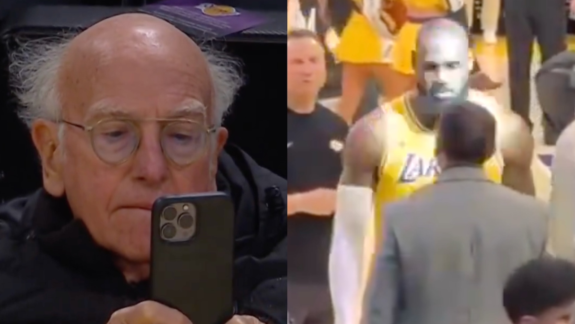 Larry David, LeBron and Stephen A. Smith