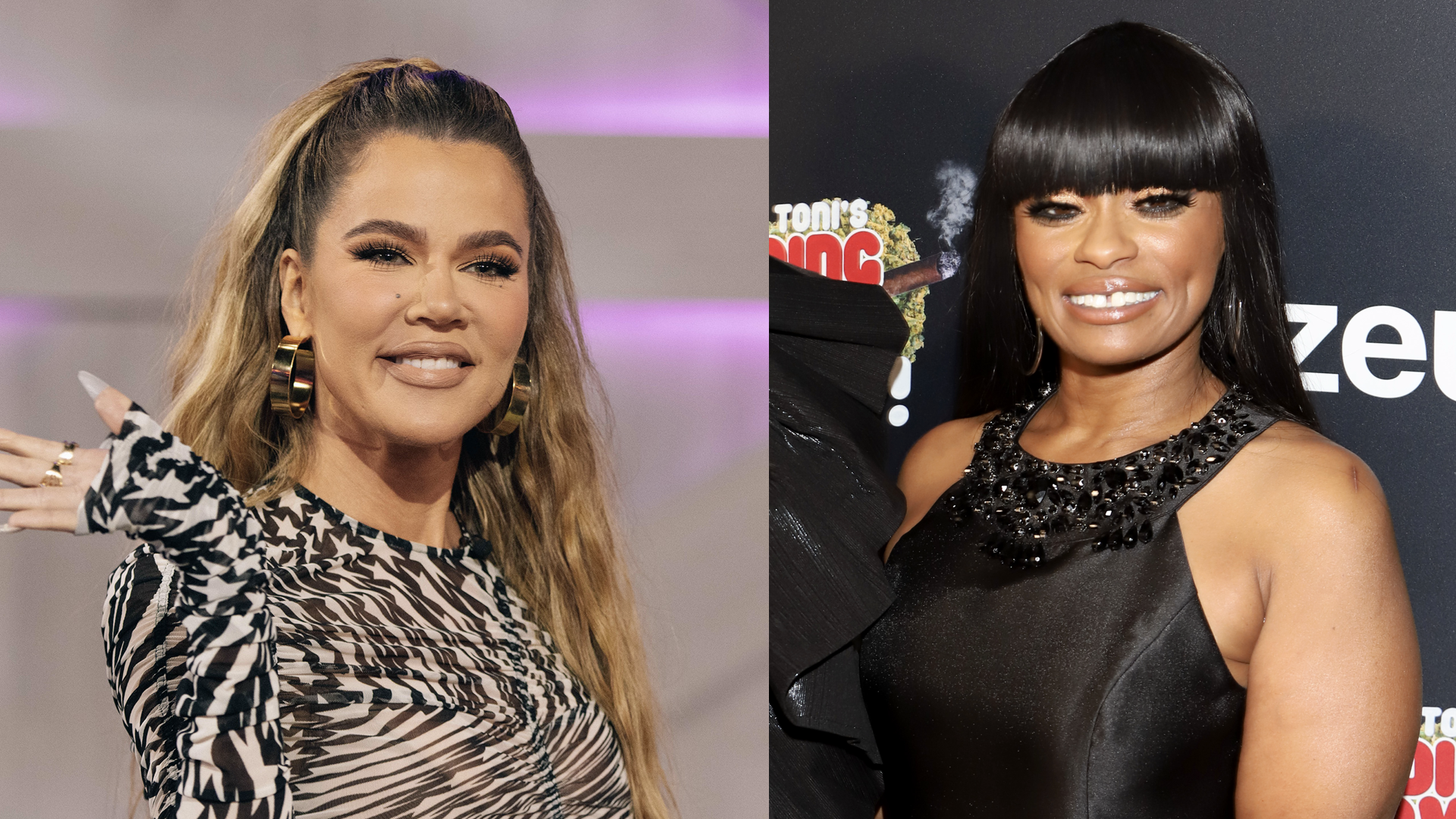 THE KELLY CLARKSON SHOW -- Episode J041 -- Pictured: Khloé Kardashian/aneisha John (L) and Tokyo Toni attend "Tokyo Toni's Finding Love ASAP" Los Angeles premiere at AMC Theaters Universal City Walk on November 08, 2019 in Universal City, California.