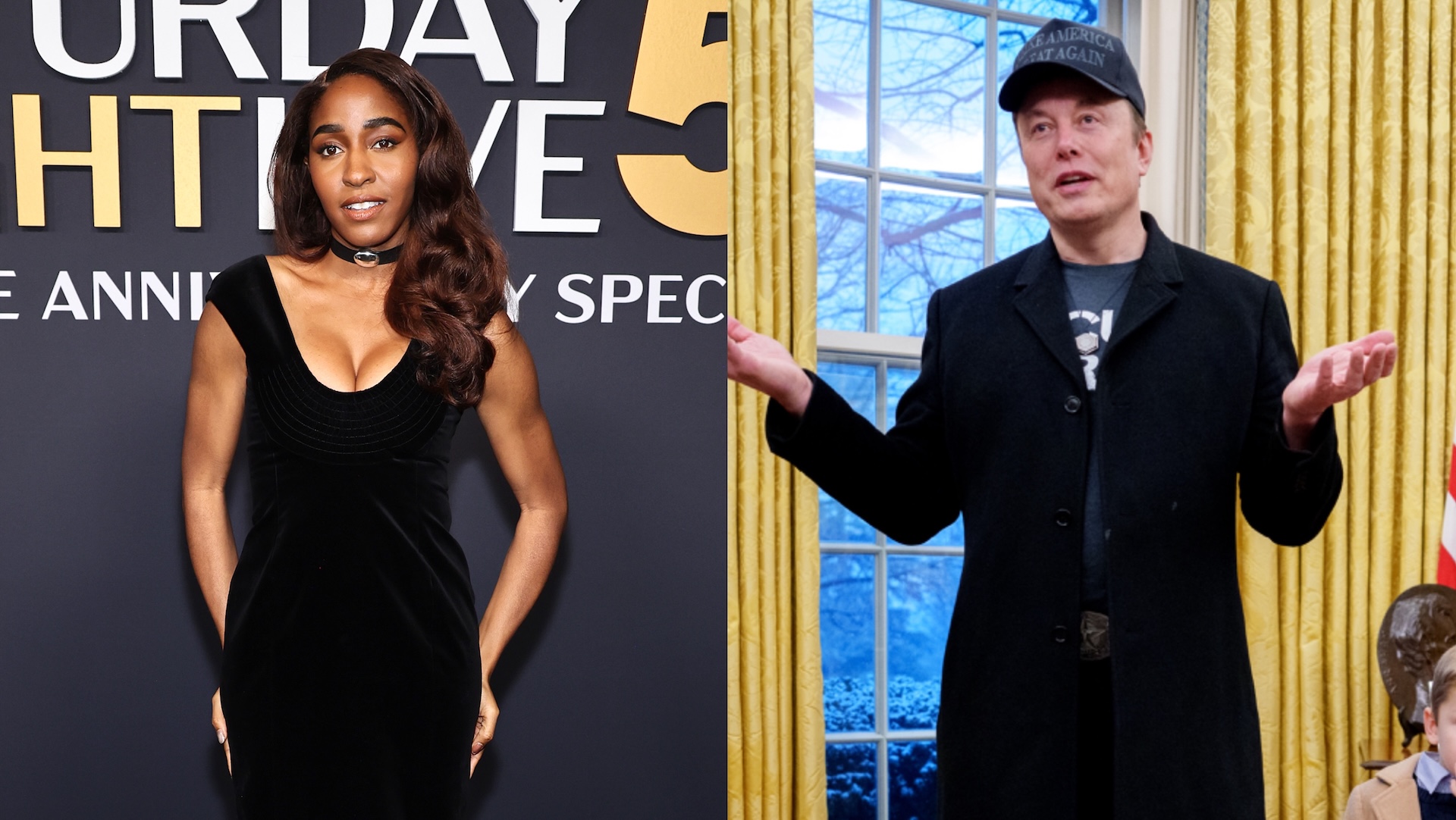 Ayo Edebiri and Elon Musk