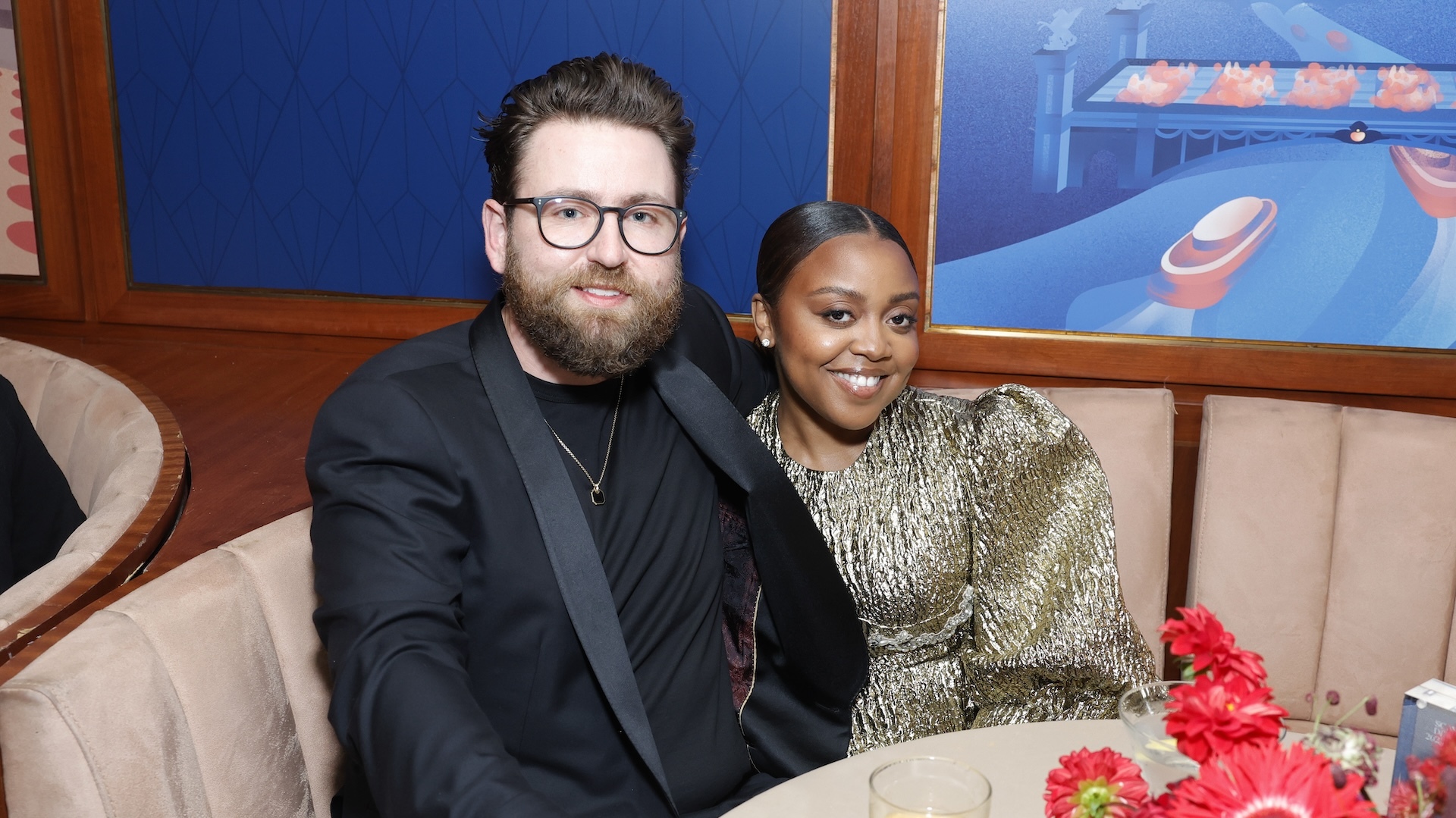Kevin Jay Anik and Quinta Brunson attend Neiman Marcus Creates the Magic Holiday Launch Event at Sunset Tower Hotel on October 24, 2023 in Los Angeles, California.