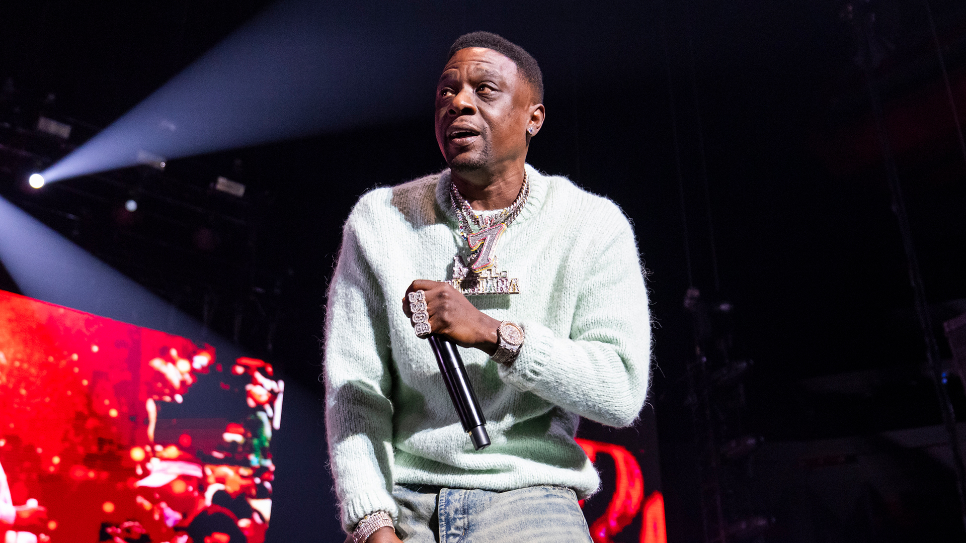 Rapper Boosie performs in concert during Millennium Tour 2025 at Little Caesars Arena