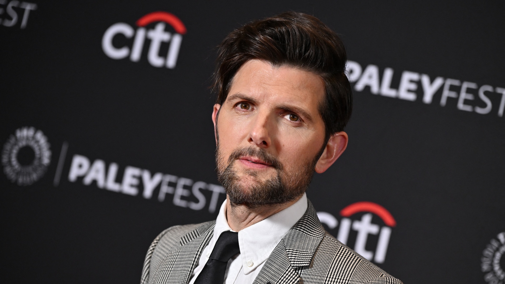 US actor Adam Scott attends PaleyFest LA screening of the season finale of "Severance" at the Dolby Theatre in Hollywood, California, on March 21, 2025. The 42nd annual William S. Paley television festival starts March 21 and ends March 29, 2025.
