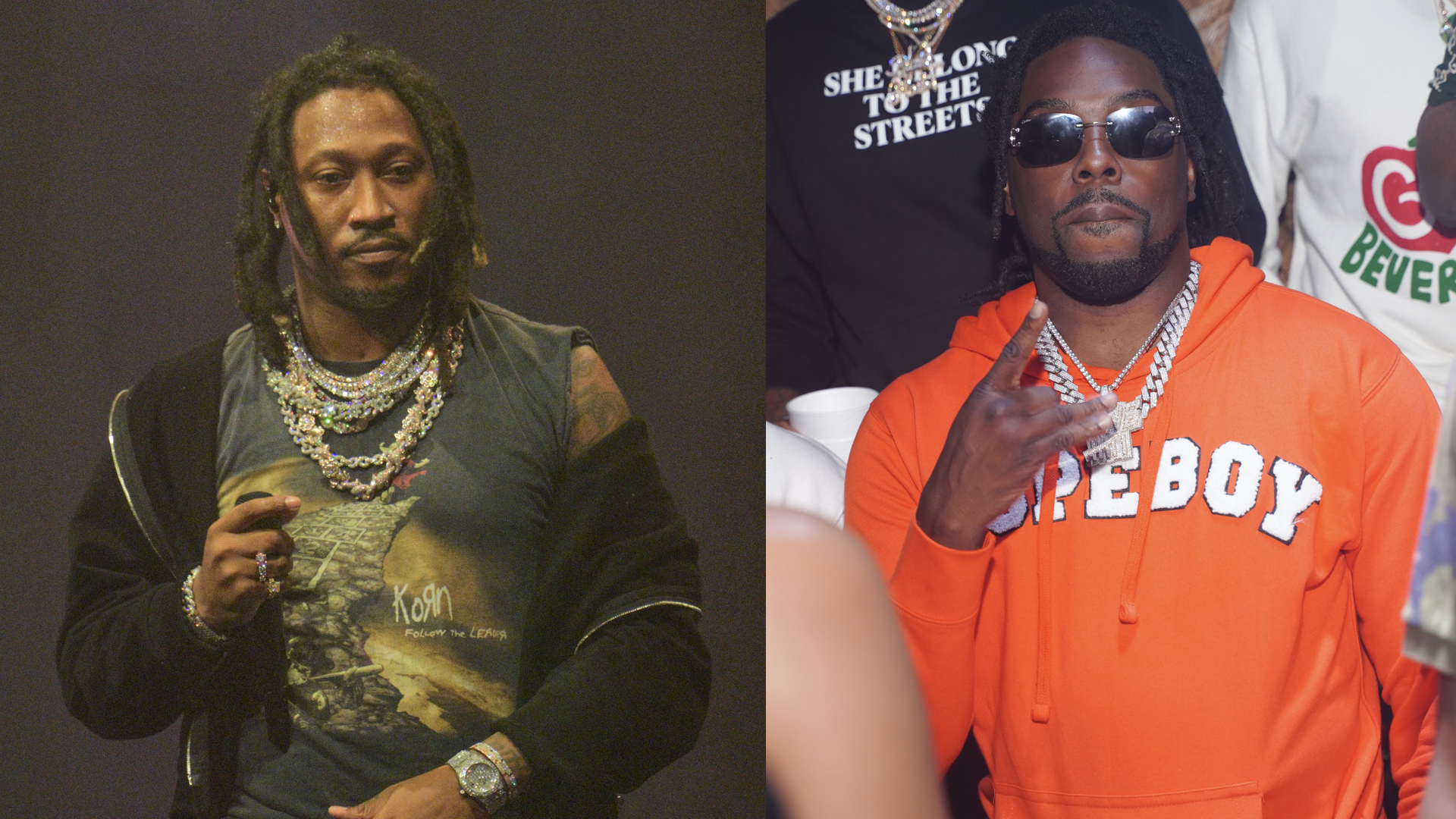 Rapper Future performs onstage during Future & Metro Boomin We Trust You Tour on August 8, 2024 in Atlanta, Georgia/Rapper Young Scooter attends The Allure Two Year Anniversary at Allure Gentlemen's Club on September 7, 2020 in Atlanta, Georgia.