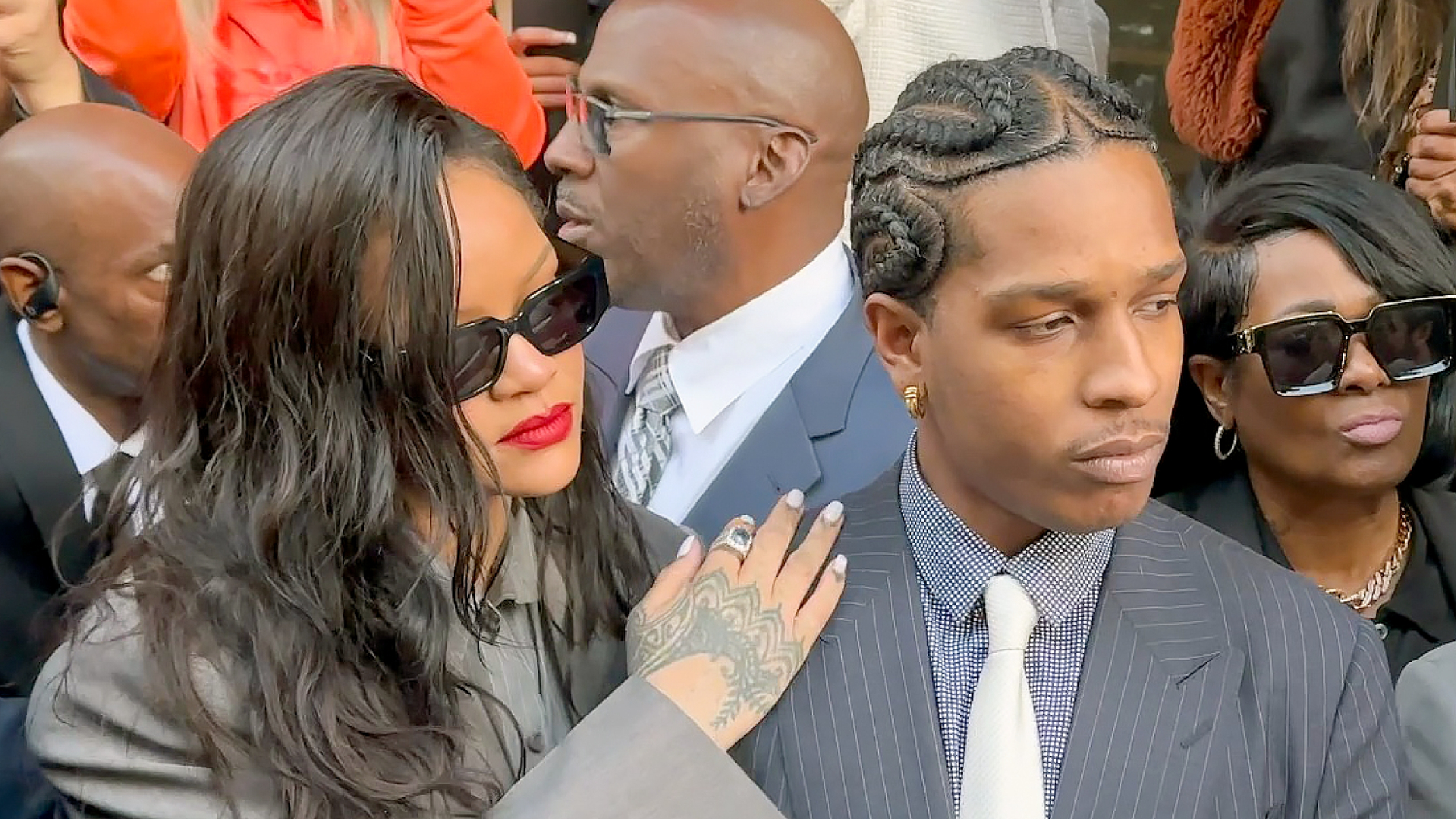Rihanna and A$AP Rocky are seen leaving court.