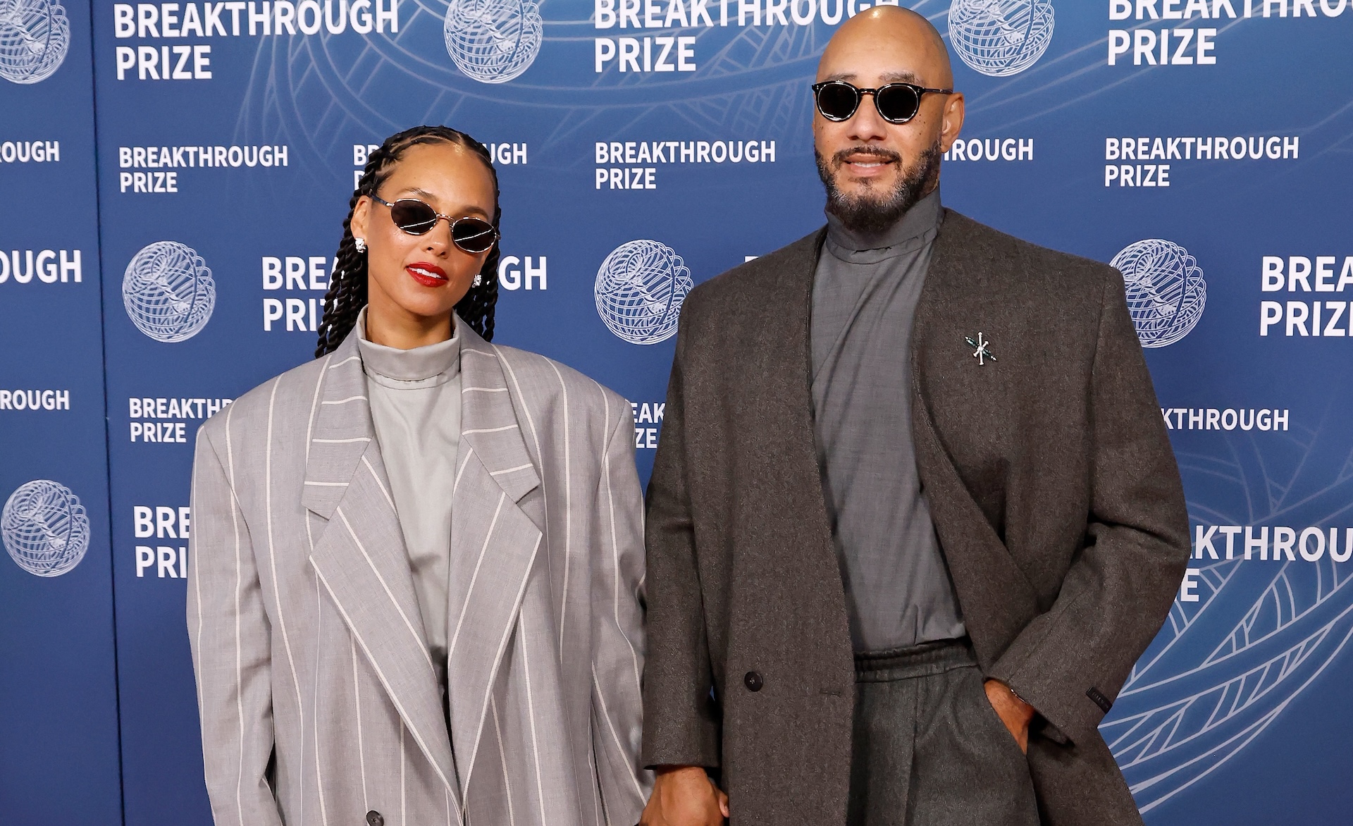 Alicia Keys and Swizz Beatz smiling together