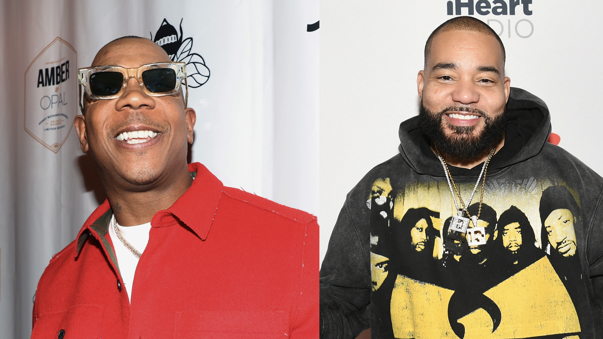 (L) Ja Rule attends Ja Rule's Amber & Opal Whiskey Launch & Charlie Fox NY Tasting Party on March 12, 2025 in New York City. (R) DJ Envy attends iHeartRadio 96.1 The Beat's Jingle Ball 2024 Presented By Capital One at State Farm Arena on December 19, 2024 in Atlanta, Georgia.