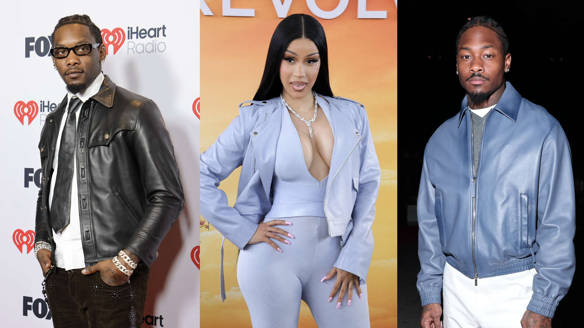 Offset attends the 2025 iHeartRadio Music Awards at Dolby Theatre on March 17, 2025 in Hollywood, California/Cardi B at Revolve Festival: The Eighth Annual Fashion, Music and Lifestyle Event on April 12, 2025 in Thermal, California/Stefon Diggs is seen front row at the Ferragamo Fall/Winter 2025 Fashion Show during the Milan Fashion Week Fall/Winter 2025/2026 on March 01, 2025 in Milan, Italy.
