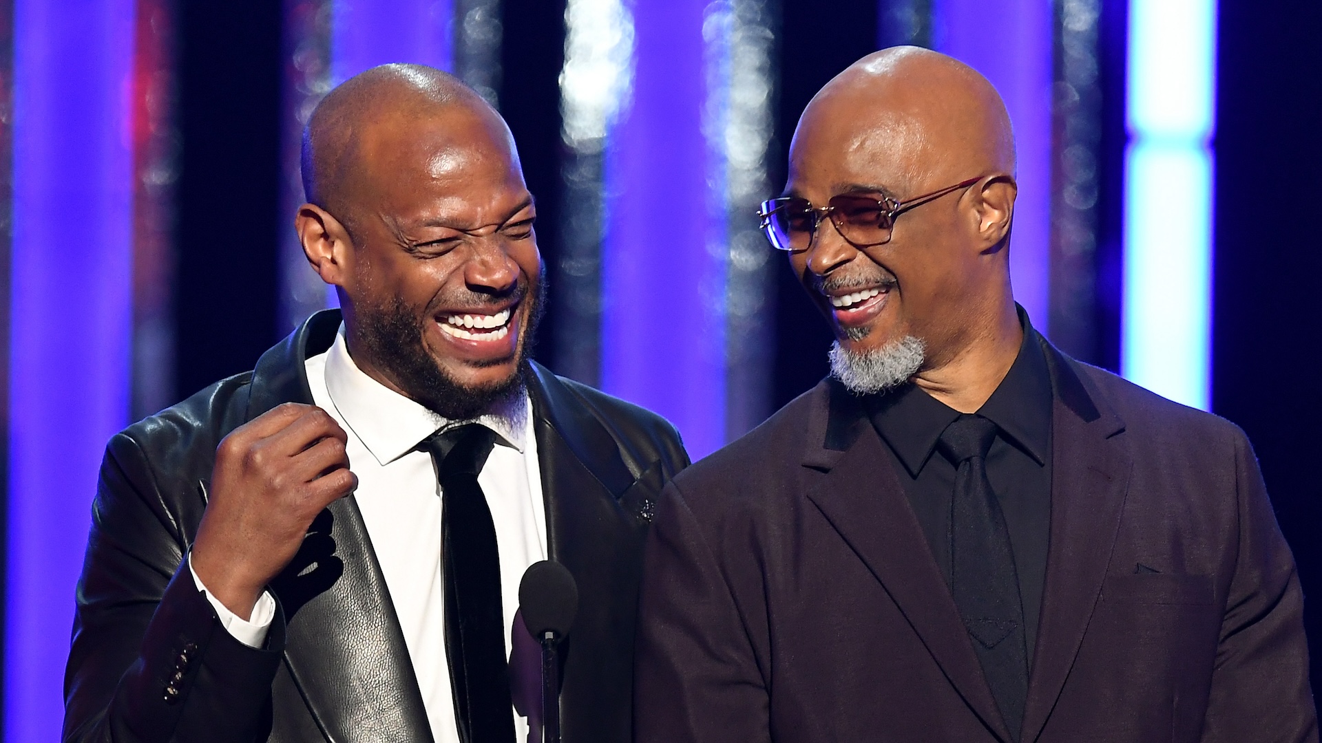 PASADENA, CALIFORNIA - FEBRUARY 22: (L-R) Marlon Wayans and Damon Wayans accept the NAACP Awards Hall of Fame award onstage during the 56th NAACP Image Awards at Pasadena Civic Auditorium on February 22, 2025 in Pasadena, California.