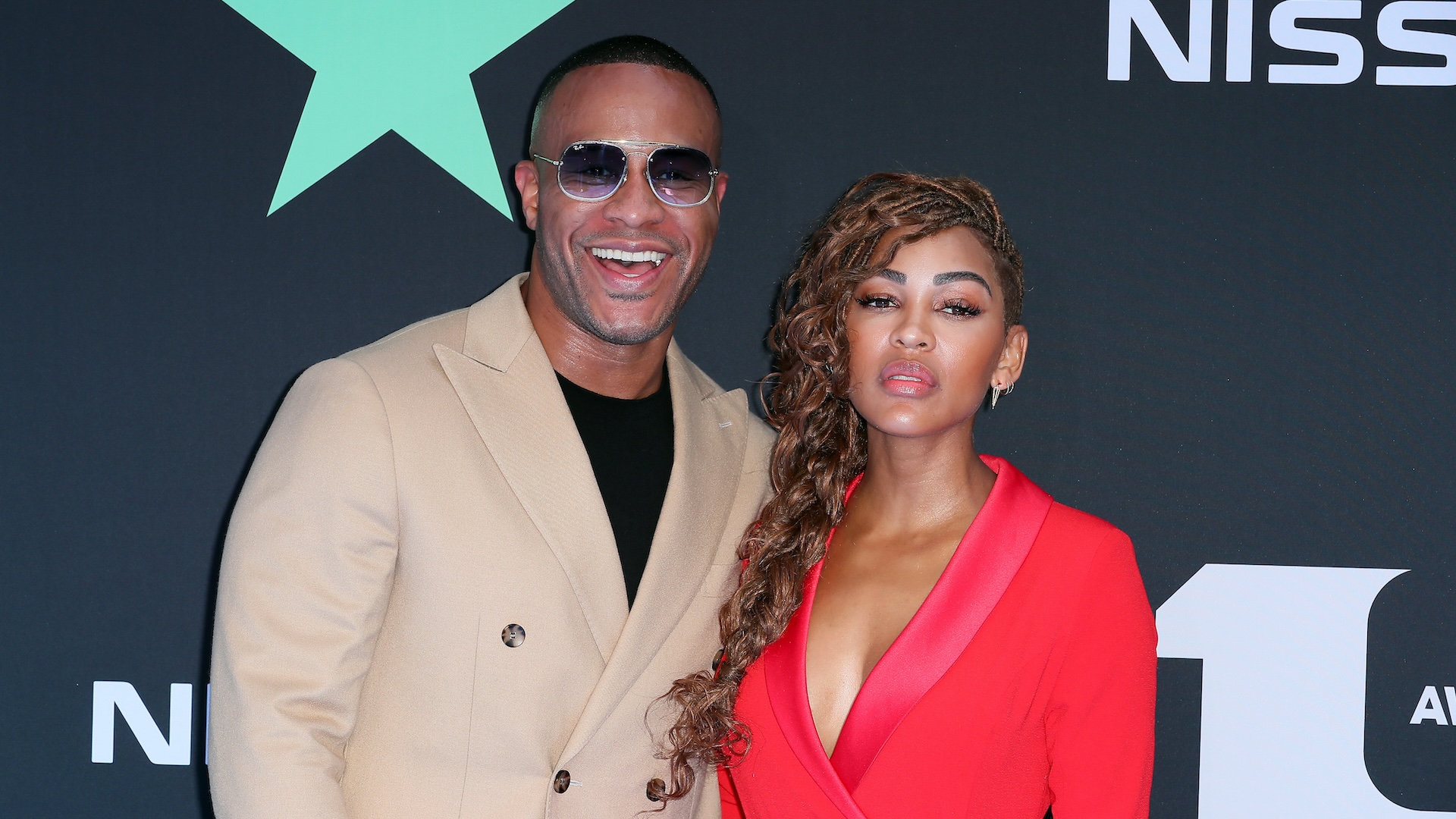 LOS ANGELES, CALIFORNIA - JUNE 23: DeVon Franklin (L) and Meagan Good attends the 2019 BET Awards on June 23, 2019 in Los Angeles, California.