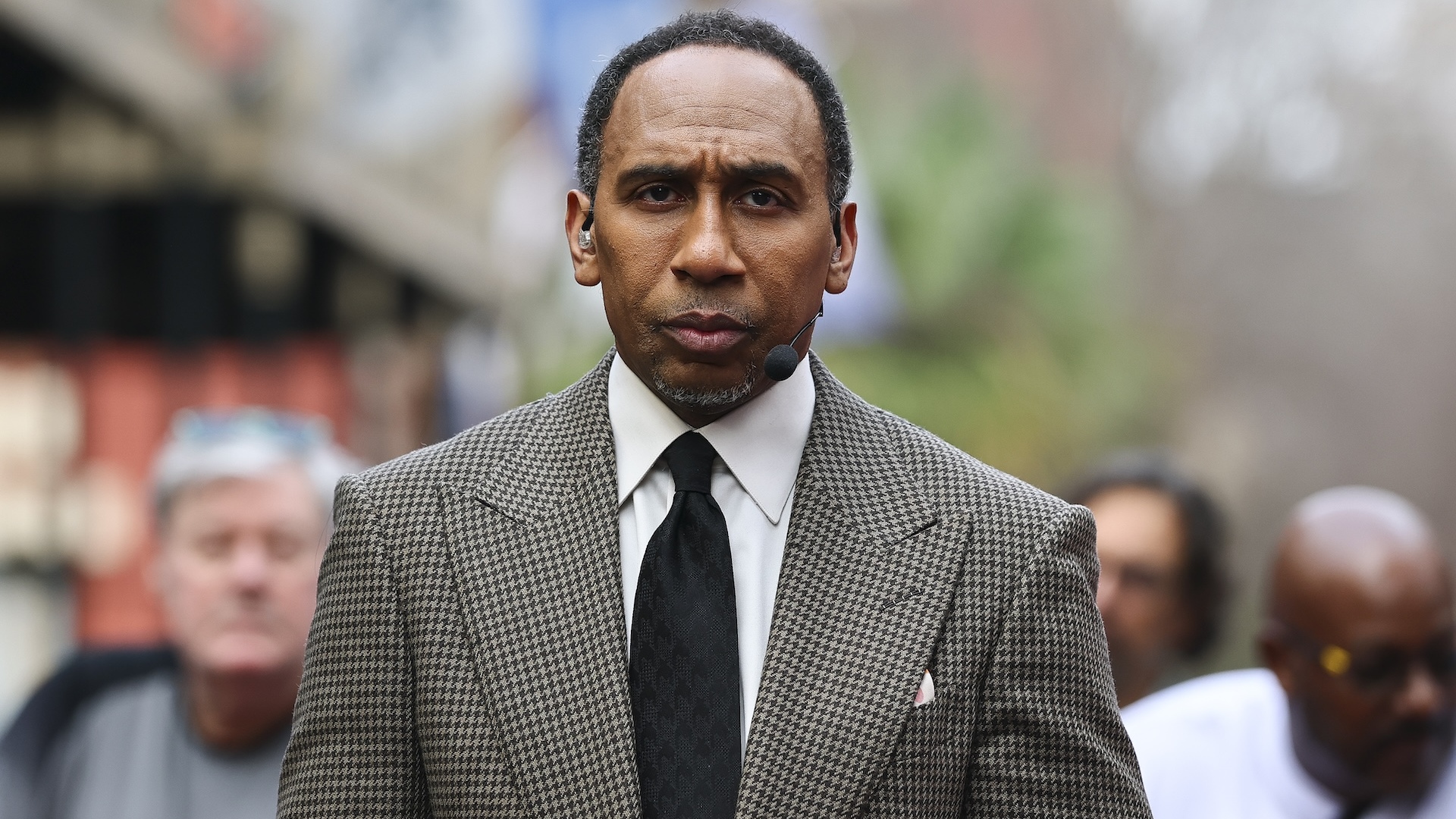 ESPN featured commentator Stephen A. Smith on set on February 07, 2025 in New Orleans, Louisiana. 