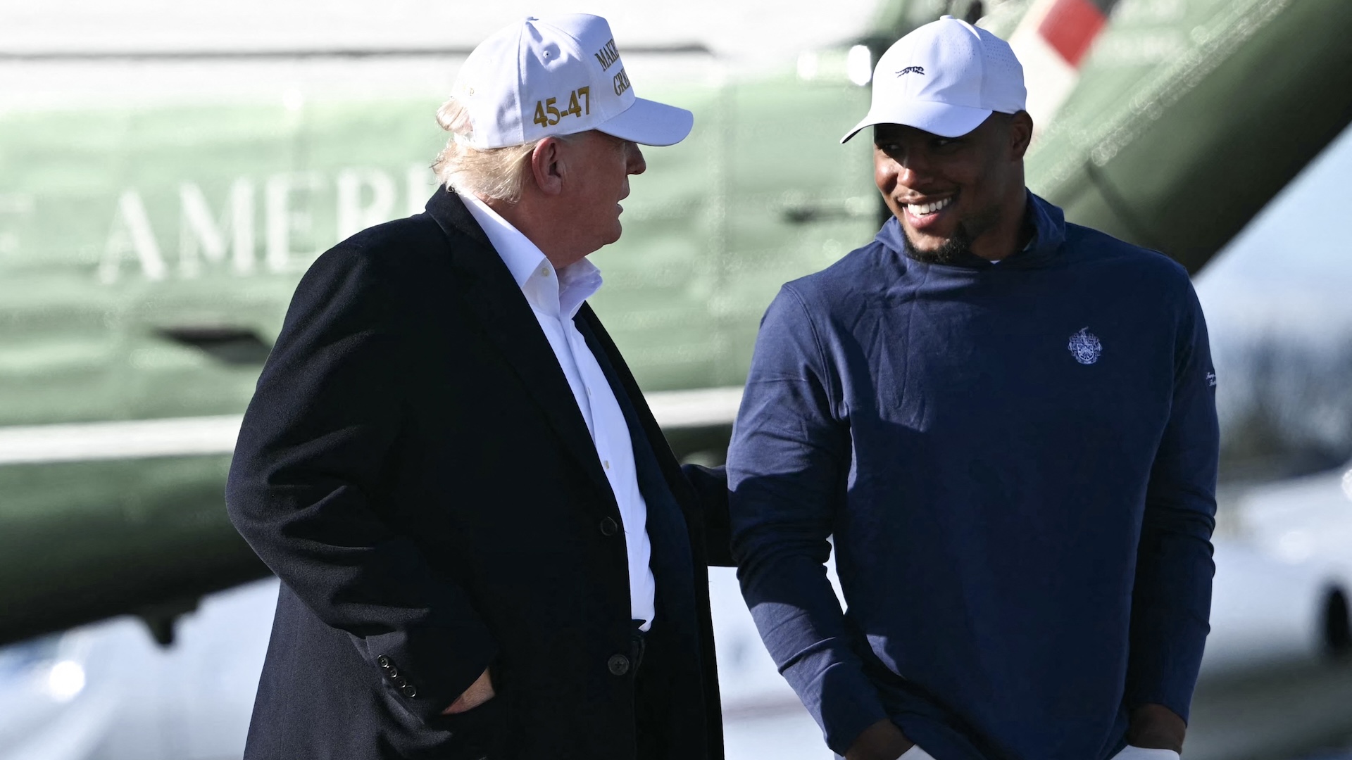 Saquon Barkley and Donald Trump