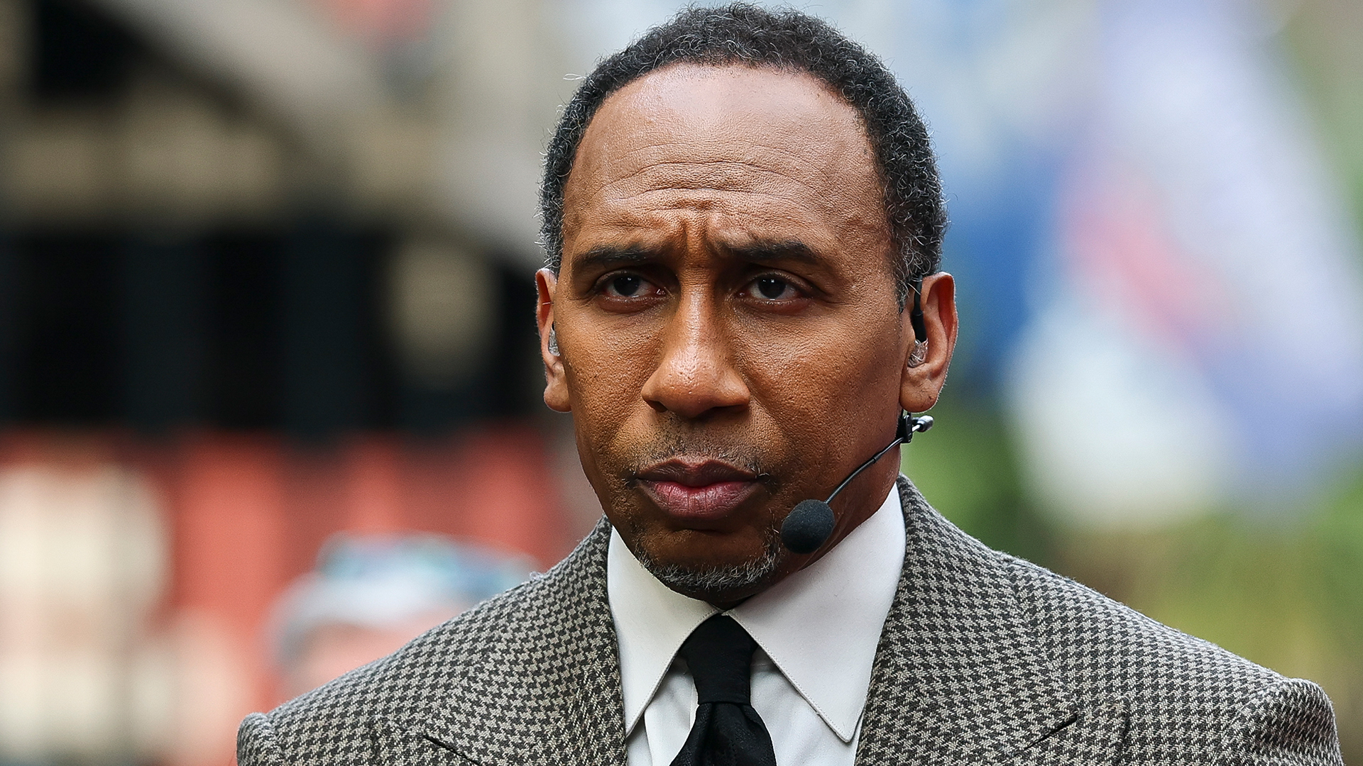 Stephen A. Smith on set ahead of Super Bowl LIX