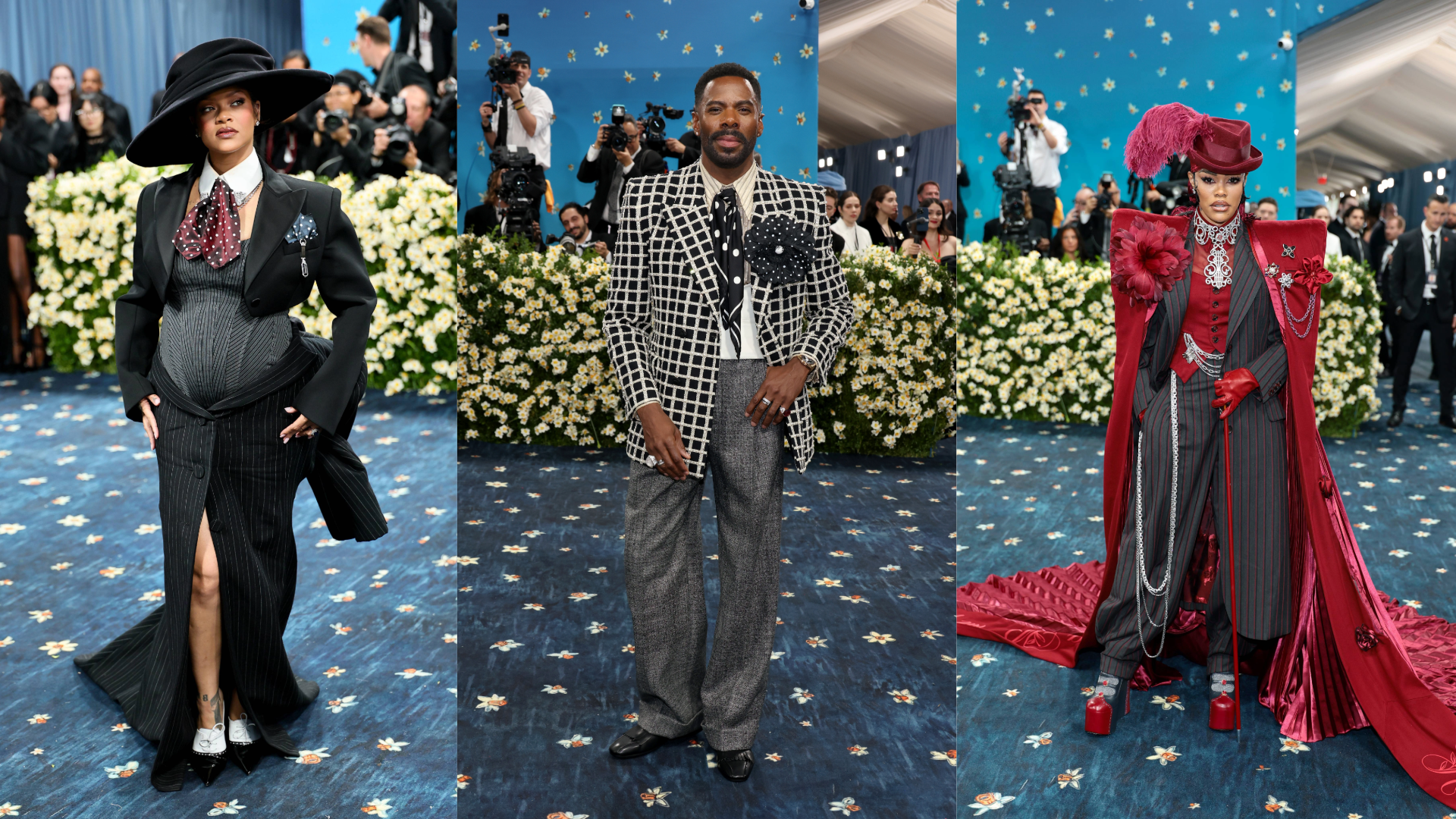 Rihanna, Colman Domingo, and Teyana Taylor at the 2025 Met Galal