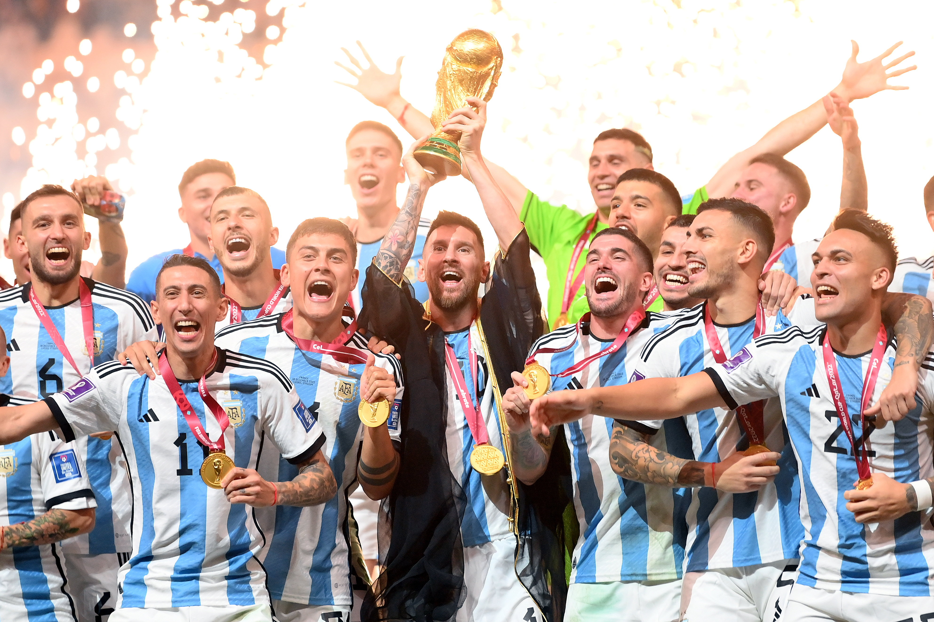 Lionel Messi and Argentina celebrate winning the 2022 World Cup.