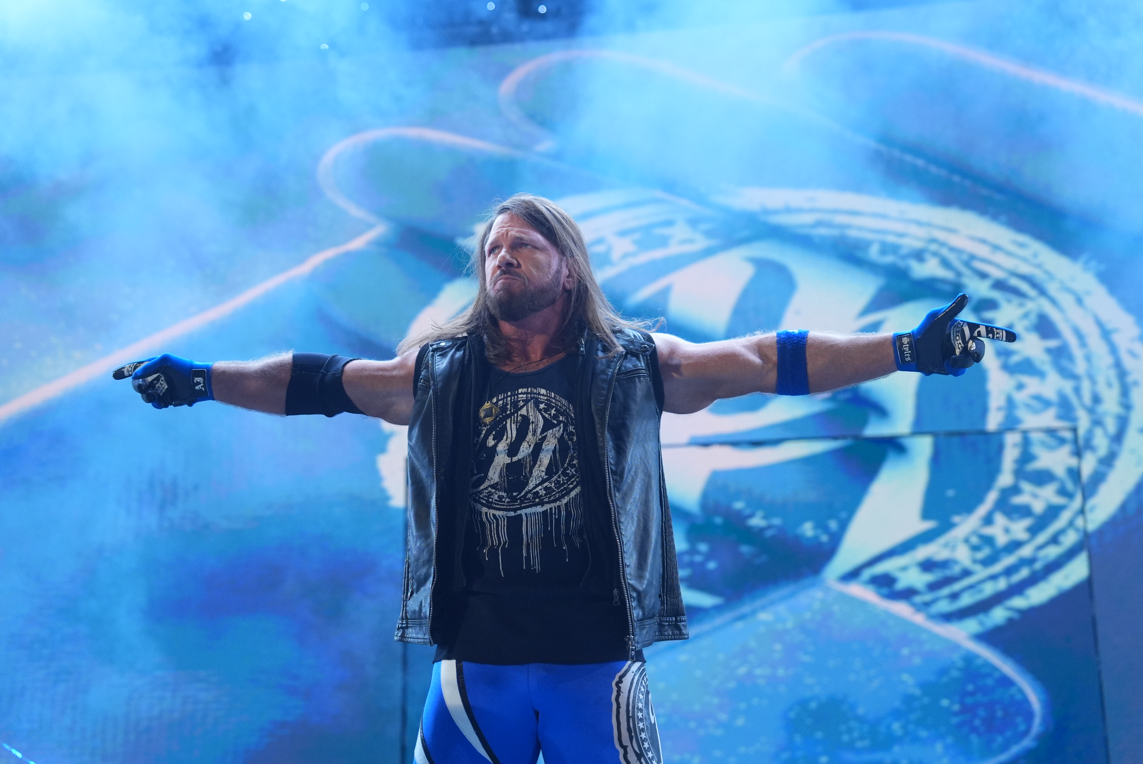 AJ Styles is introduced at Monday Night Raw in September 2025. 