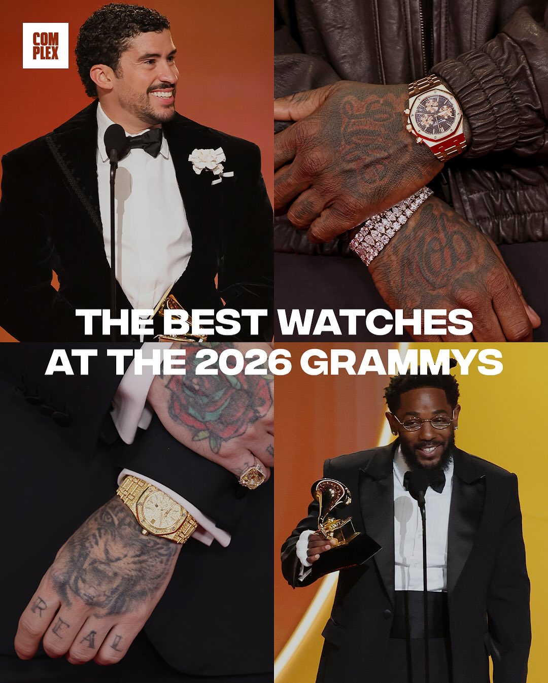 From AP Royal Oaks to Kendrick Lamar's Cartier, there were plenty of amazing watches on display at the 2026 Grammys.
