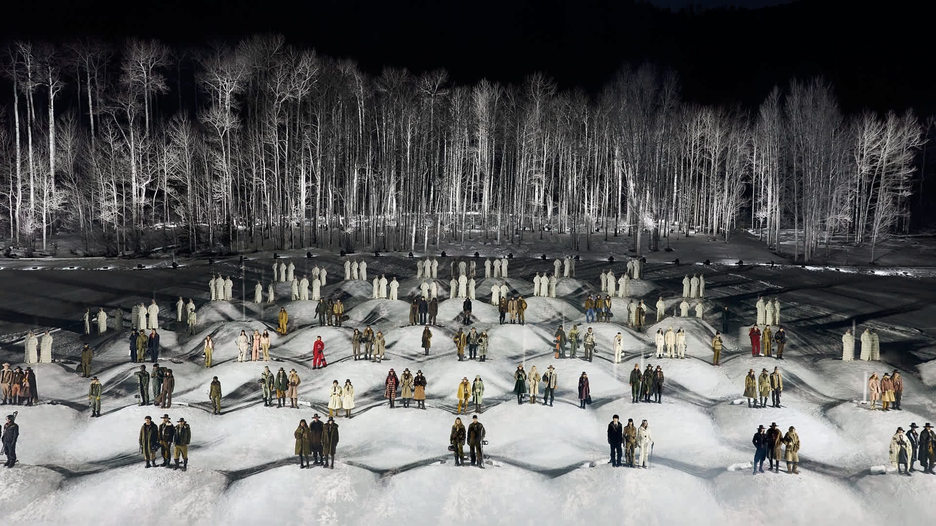 The latest Moncler Grenoble fashion show was hosted in the snowy mountains of Aspen.