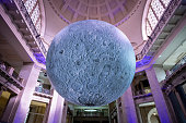 CARDIFF, WALES - MARCH 13: A general view of the 'Museum of the Moon' installation at National Museum Cardiff on March 13, 2026, in Cardiff, Wales. The seven-metre lunar sculpture by UK artist Luke Jerram who studied Fine Art at Cardiff Met features detailed NASA imagery of the lunar surface. (Photo by Matthew Horwood/Getty Images)