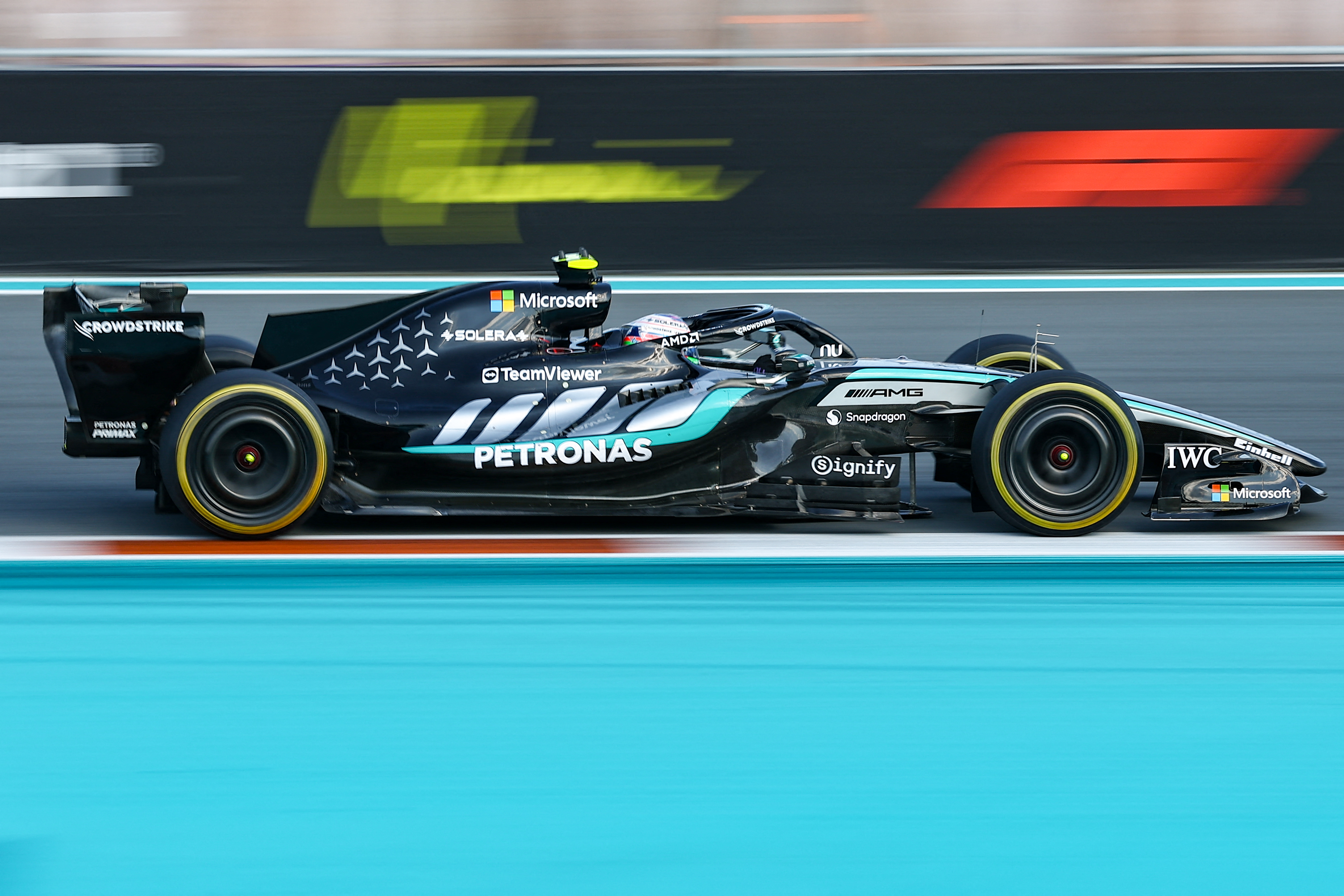 Kimi Antonelli drives his F1 car during the 2026 Miami Grand Prix.