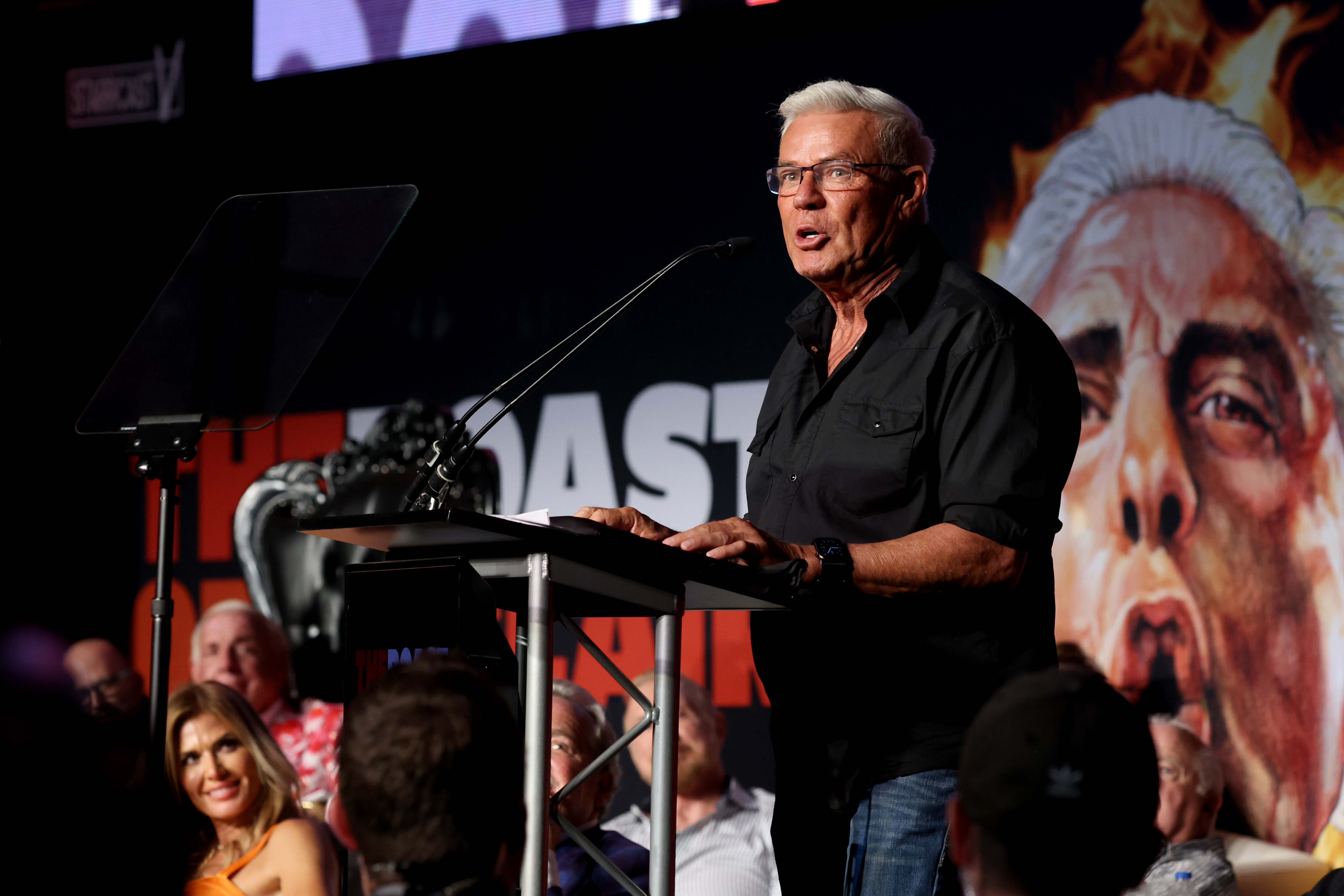 Eric Bischoff speaks onstage at The Roast of Ric Flair at Nashville Fairgrounds on July 29, 2022 in Nashville, Tennessee