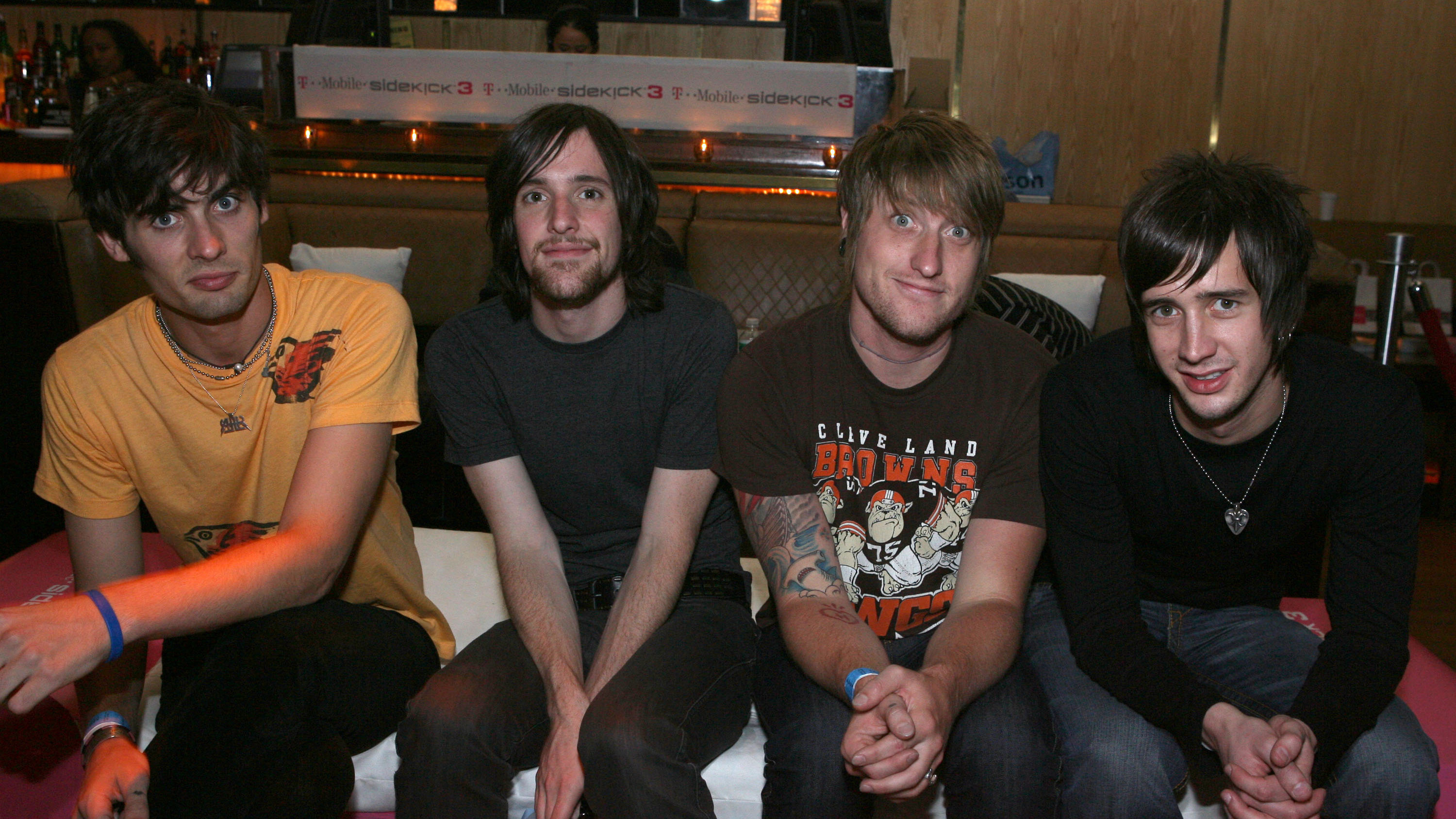 Tyson Ritter, Mike Kennerty, Chris Gaylor and Nick Wheeler of The All-American Rejects (Photo by Alexandra Wyman/WireImage for Tamie Peters & Christiaan McPherson Public Relations)
