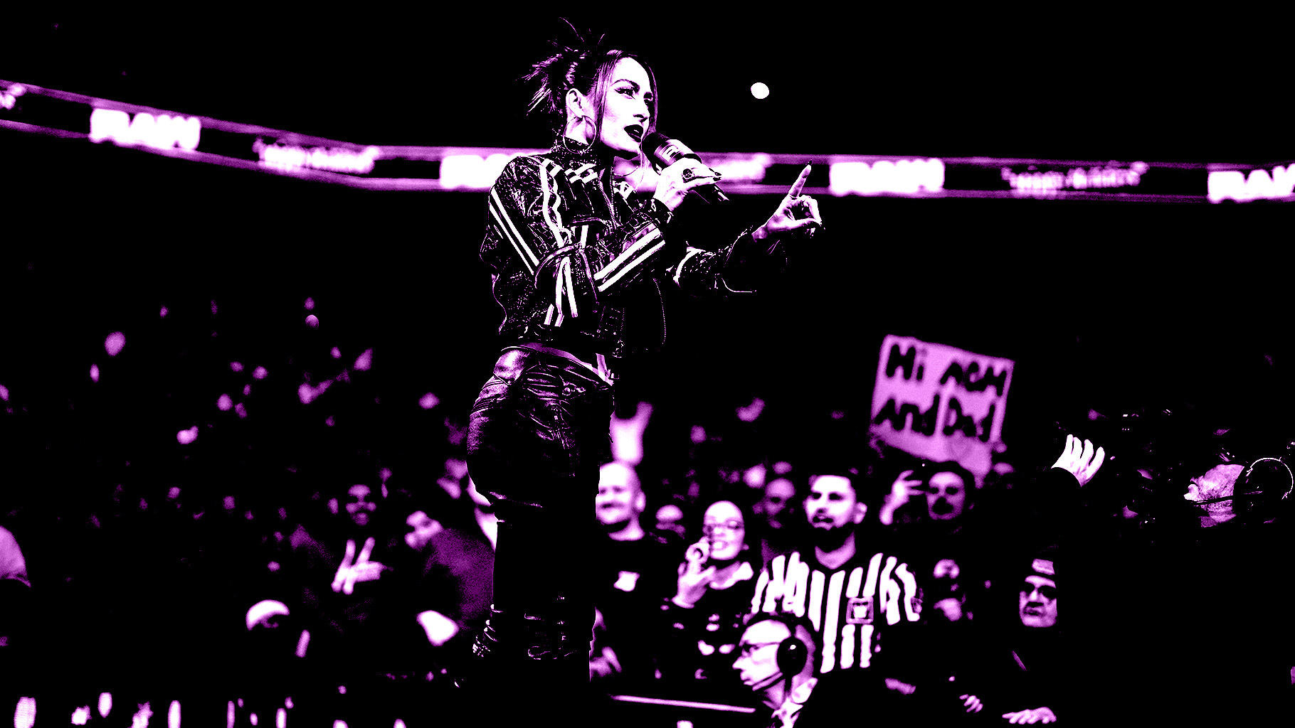 Nikki Bella speaks during Monday Night RAW at Van Andel Arena on December 22, 2025 in Grand Rapids, Michigan.