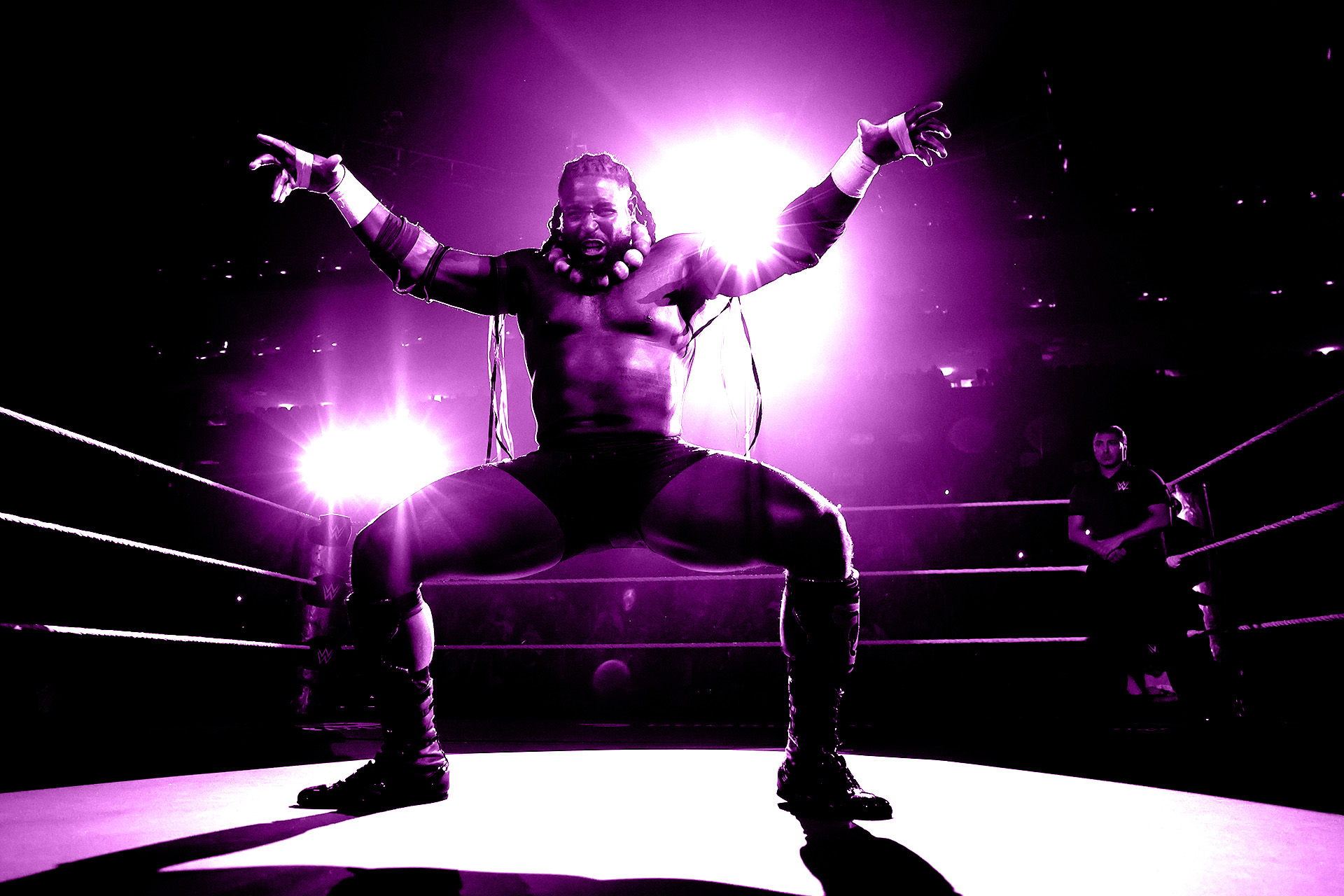 Oba Femi enters the ring during RAW at Thompson-Boling Arena on May 11, 2026 in Knoxville, Tennessee.