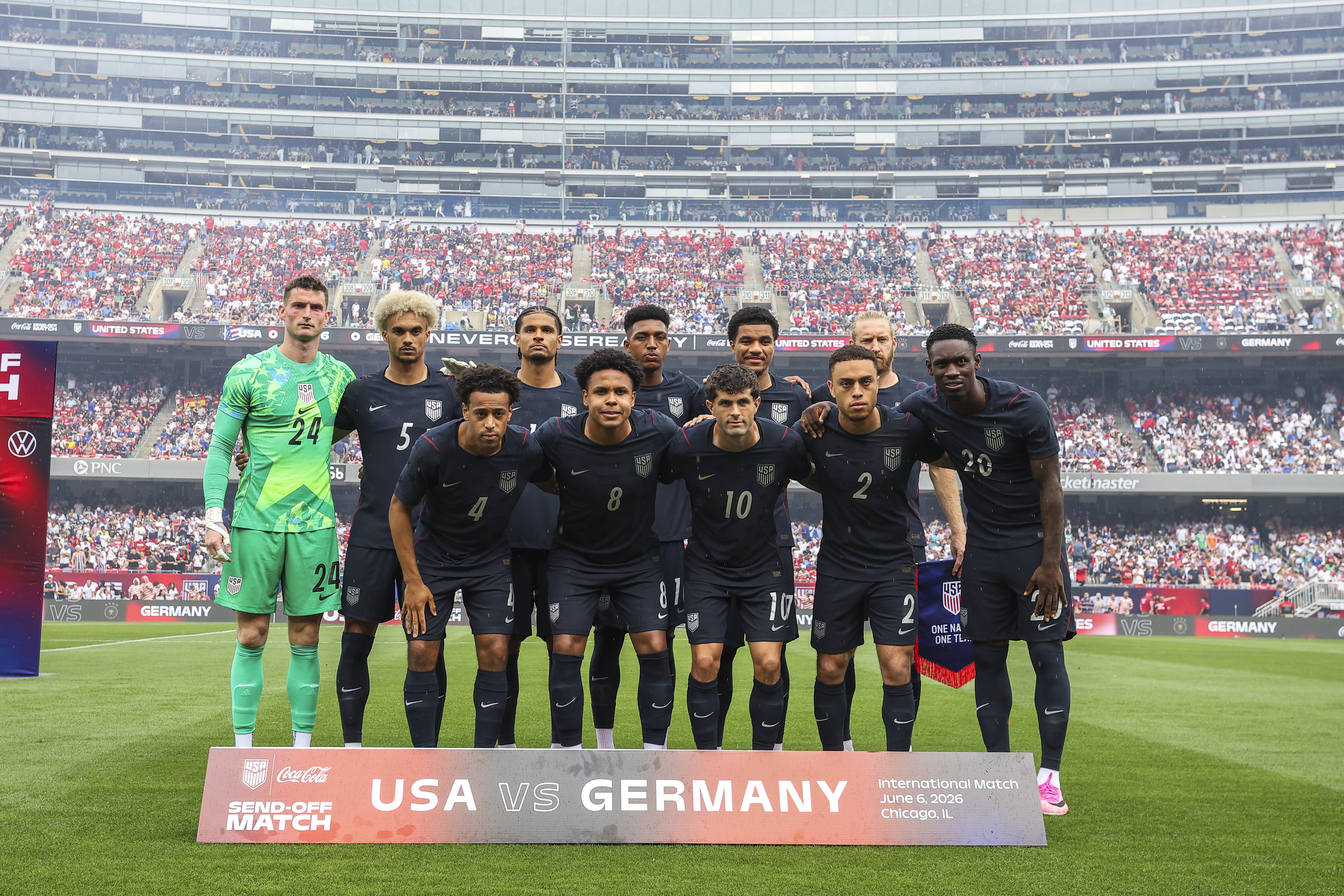 Team USA's Starting XI for their international friendly against Germany on June 6, 2026. 