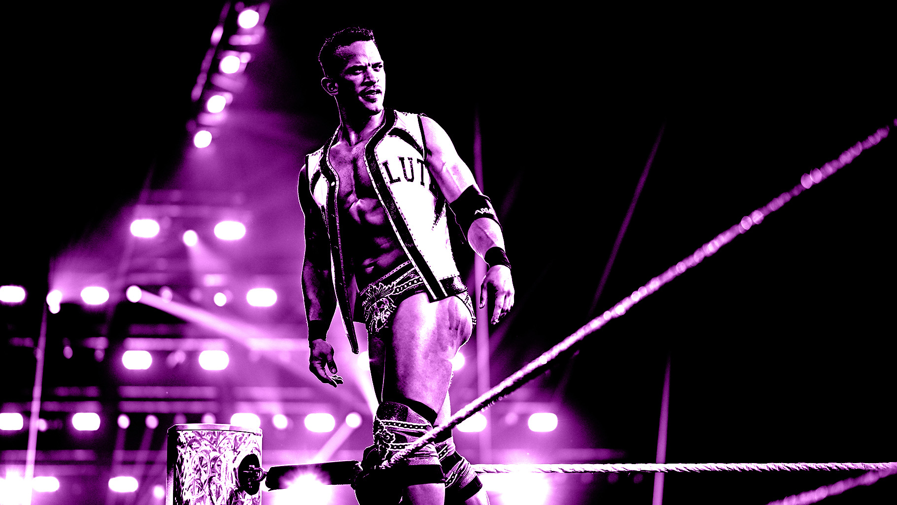 Ricky Saints makes his entrance during SmackDown at Unipol Arena on June 5, 2026 in Bologna, Italy. 