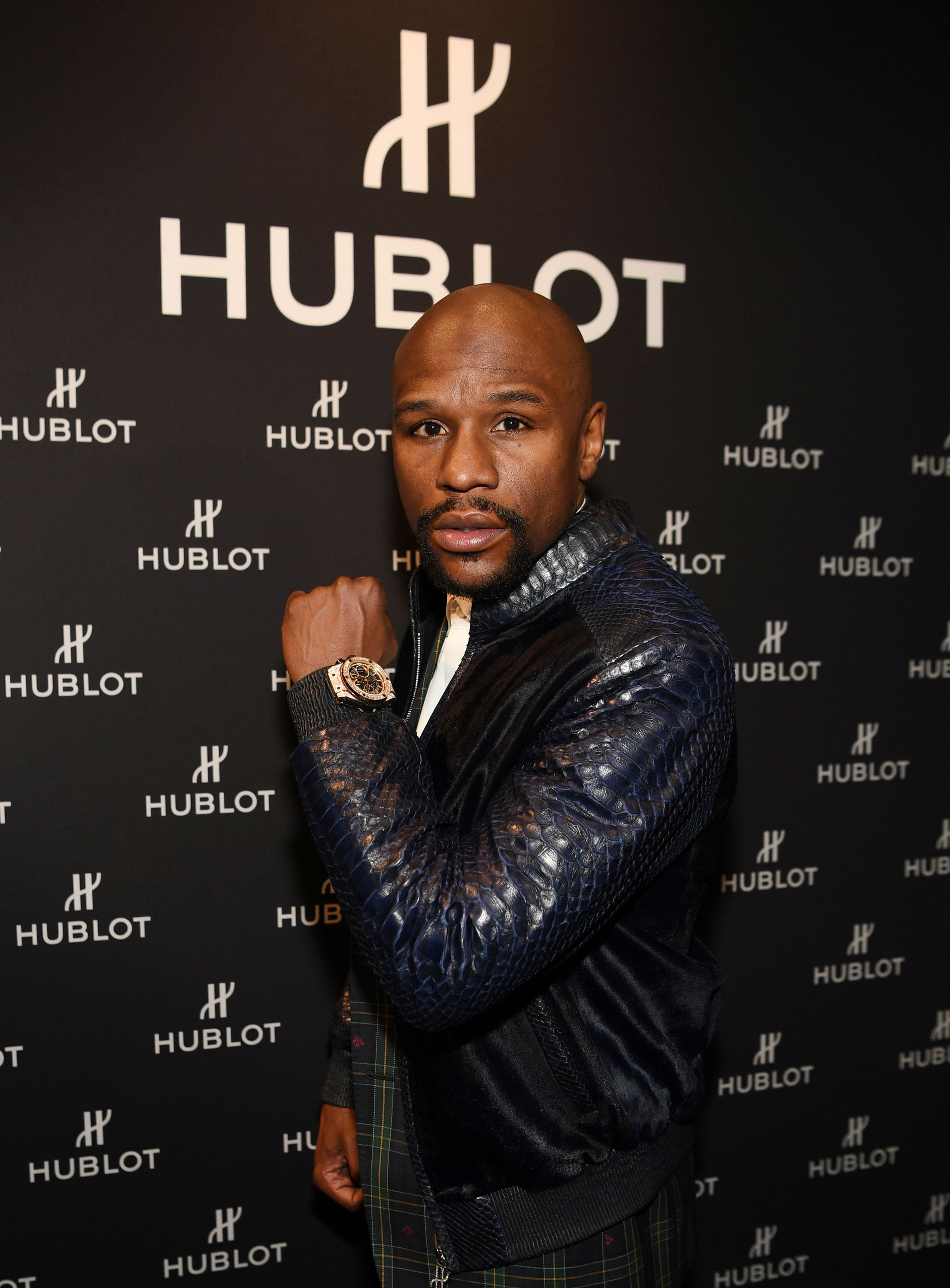 Floyd Mayweather shows off a limited edition Hublot in 2018.