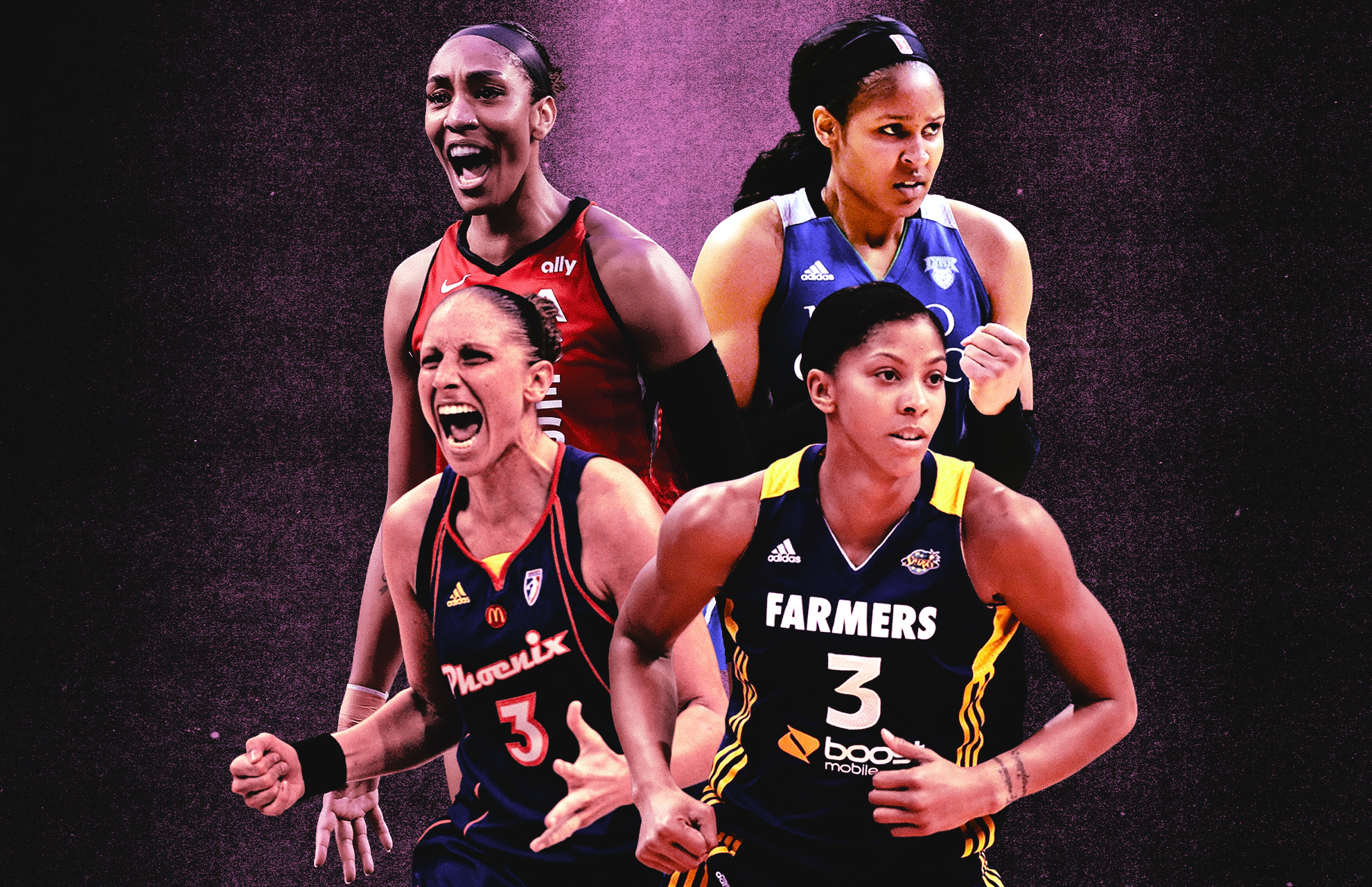 WNBA legends Diana Taurasi, A'ja Wilson, Maya Moore, and Candace Parker 