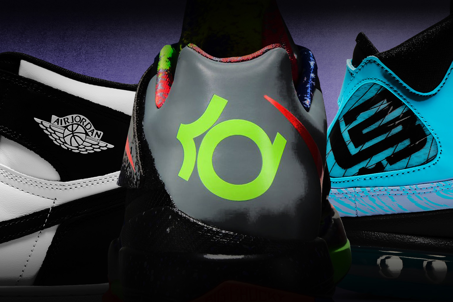Michael Jordan,  Kevin Durant, LeBron James Signature Logos