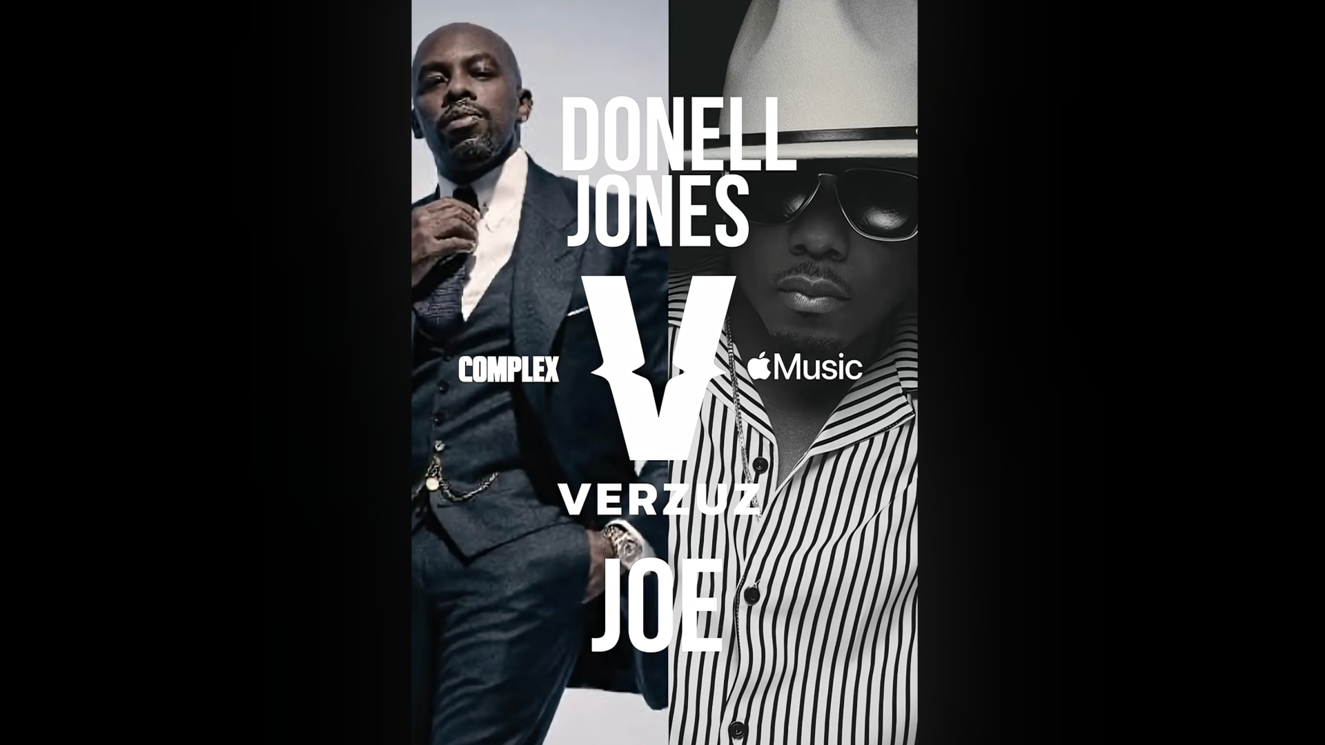 Poster featuring Donell Jones and Joe for a Verzuz event, with logos for Complex and Apple Music.